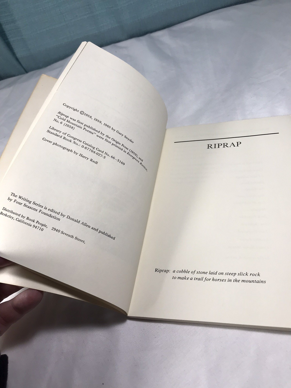 Riprap and Cold Mountain Poems by Gary Snyder Vintage Paperback