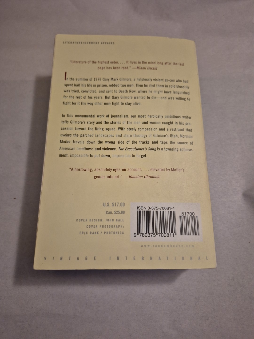 The Executioner’s Song by Norman Mailer Vintage TPB American Literature