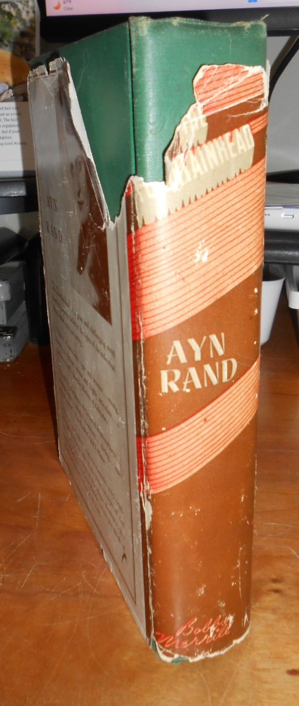 Ayn Rand THE FOUNTAINHEAD 1943 Early Ed. Bobbs Merrill w./ Errors- HC/DJ GC