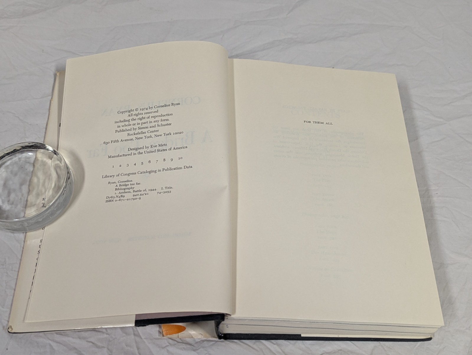 Vtg 1974 HCDJ 1st/1st ~ A Bridge Too Far ~ Cornelius Ryan – Simon & Schuster
