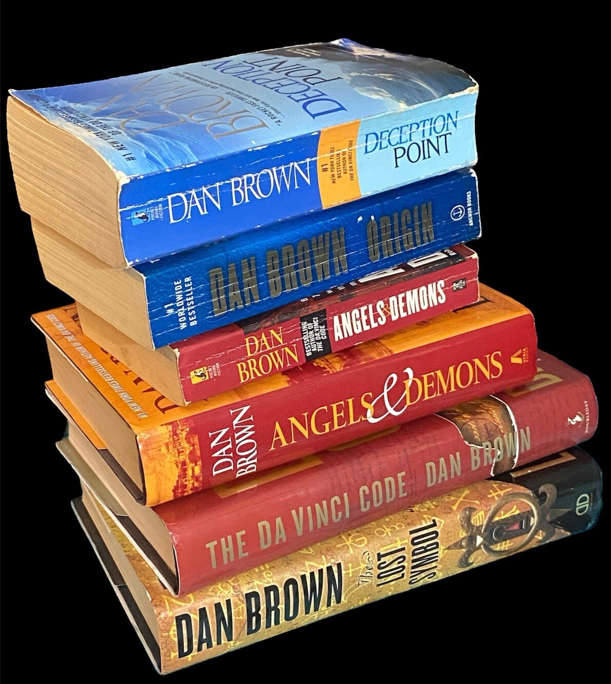 Lot of 6 DAN BROWN Books 3 Hardcover, 3 Paperback Robert Langdon Series