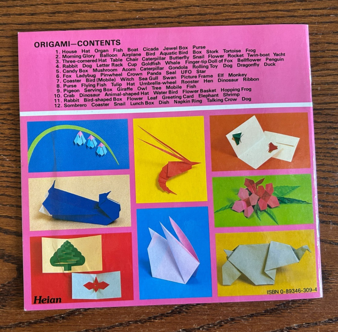 Lot of 5 Origami Books 1, 3, 4, 7, 11 Printed in Japan 1985+ Vintage