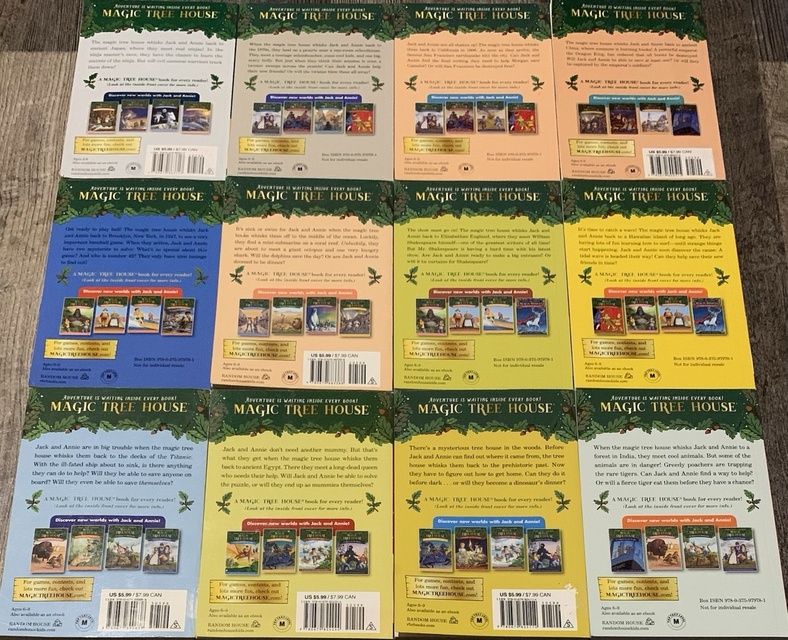 Lot Of 12: 1990s & 2000s Paperback Ed. Magic Tree House Books Set GOOD Condition