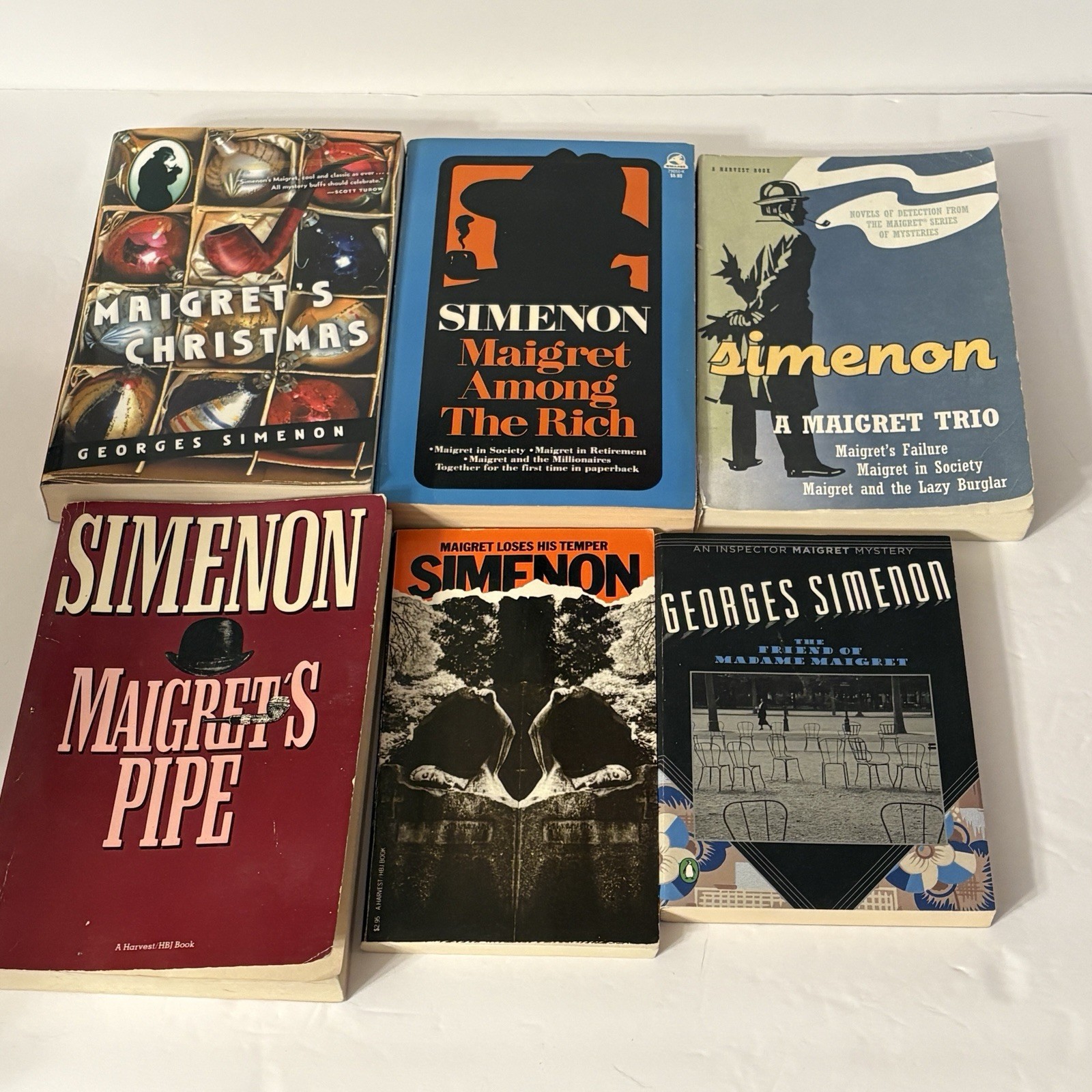 Georges Simenon Novels Lot of 6 Miscellaneous Paperbacks Preowned Maigret