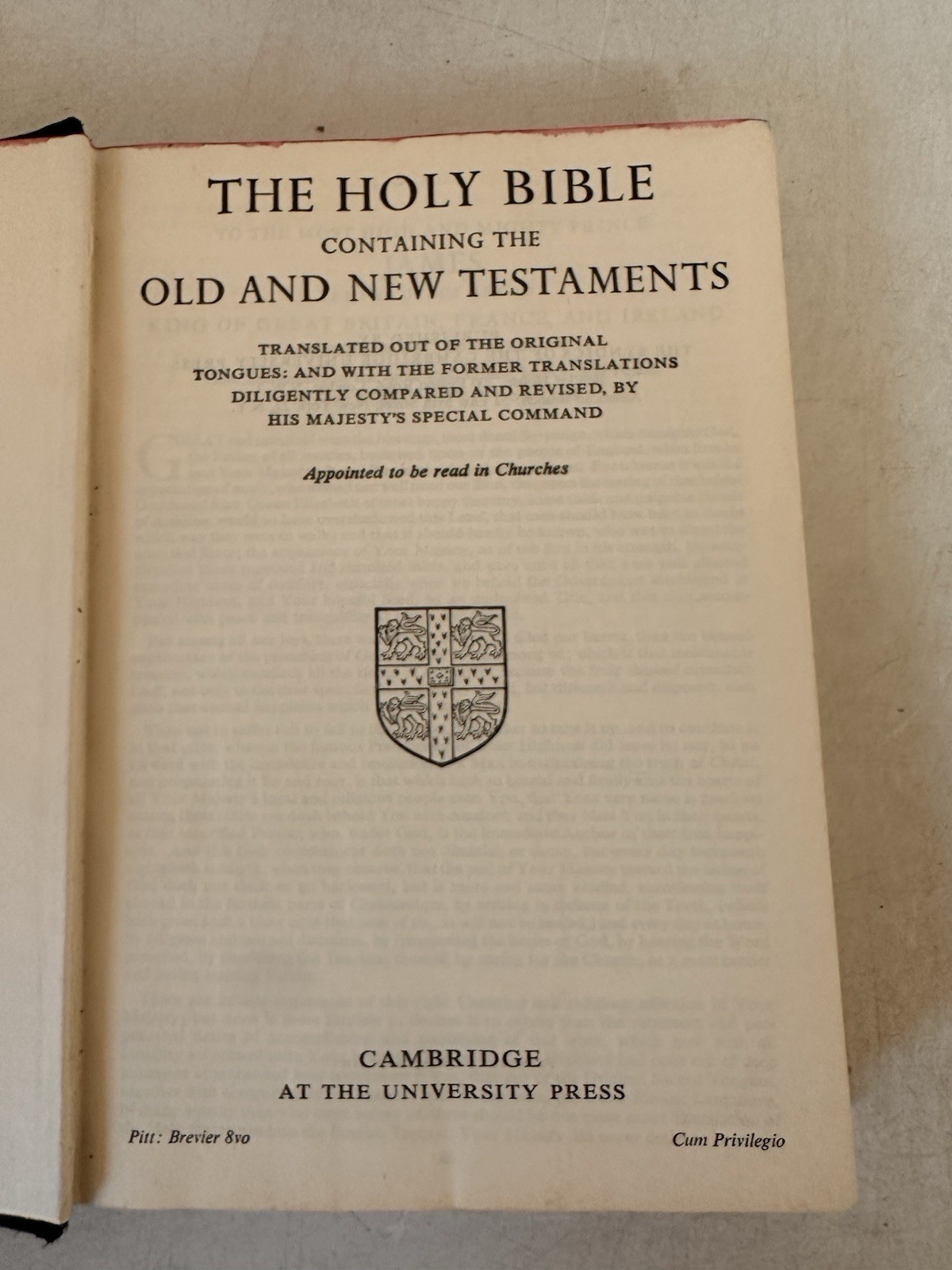 Holy Bible Cambridge Hardcover Vintage