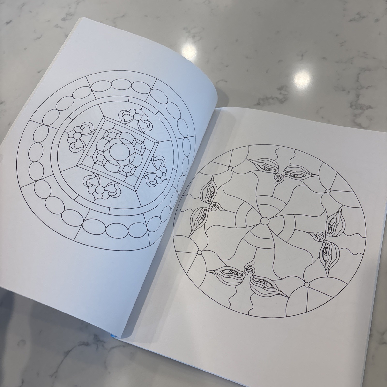 Adult Coloring Book Mandala Stained Glass Patterns 2008 New Blank 60 Pages