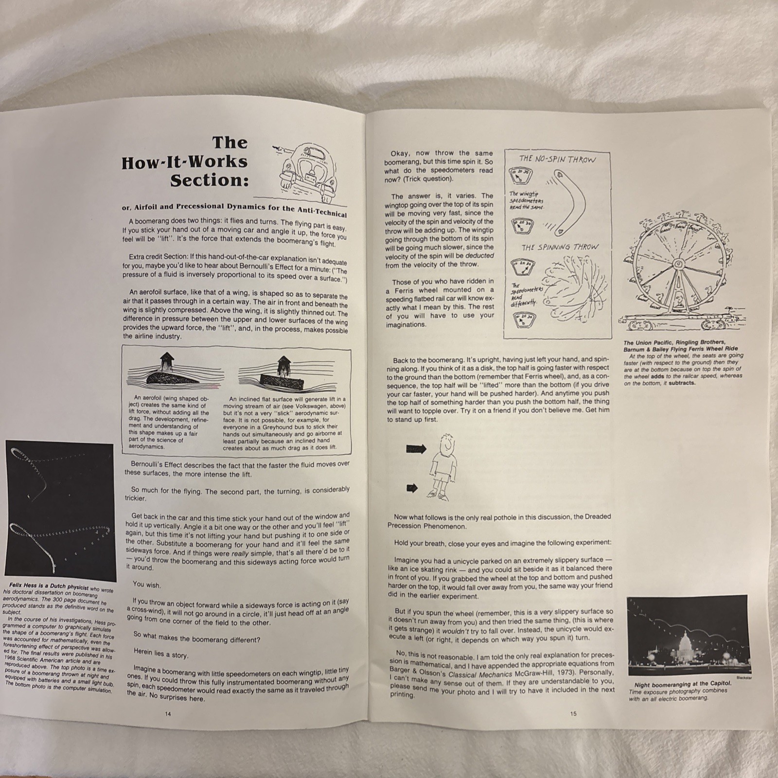 1985 THE BOOMERANG BOOK John Cassidy, Klutz Press, w/ Boomerang 1st Print VTG