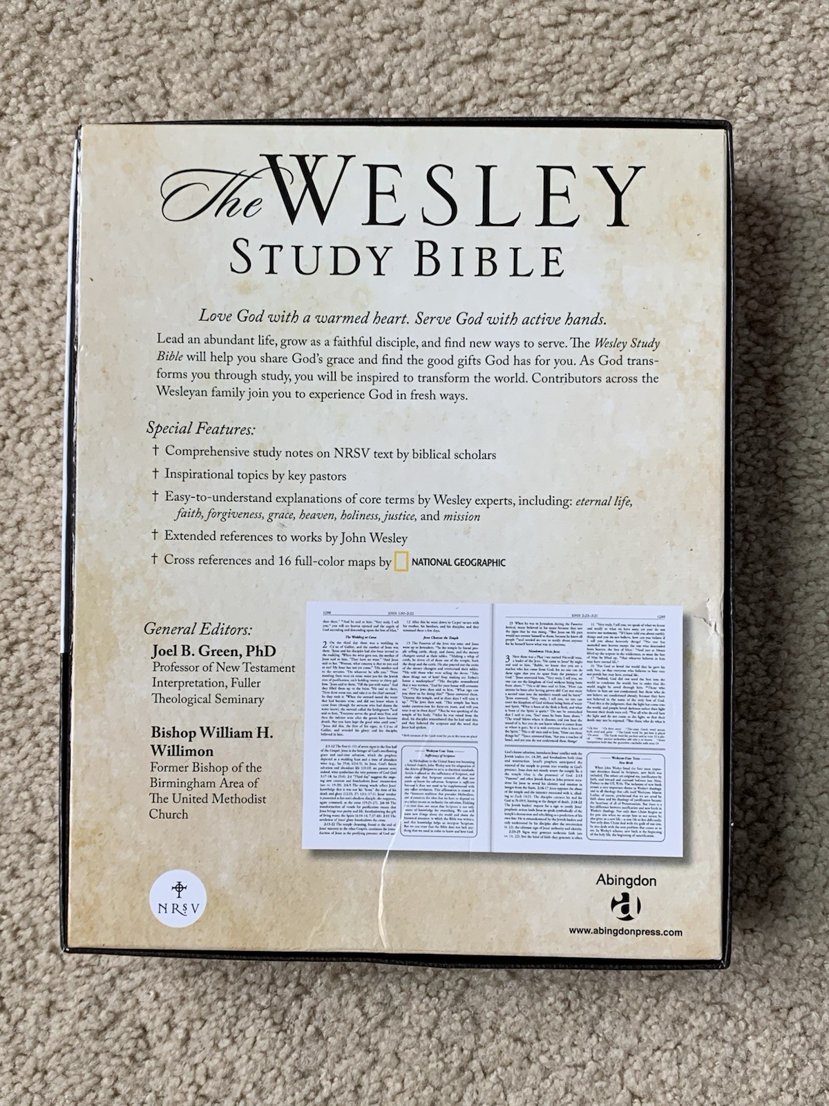 NRSV 89 Wesley Study Bible Charcoal Bonded Leather 2017 Abingdon Press