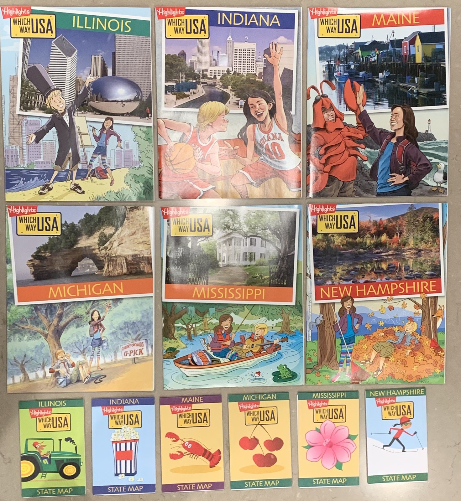 Lot 19 States Highlights Which Way USA Magazines + Matching Maps + 17 Licenses