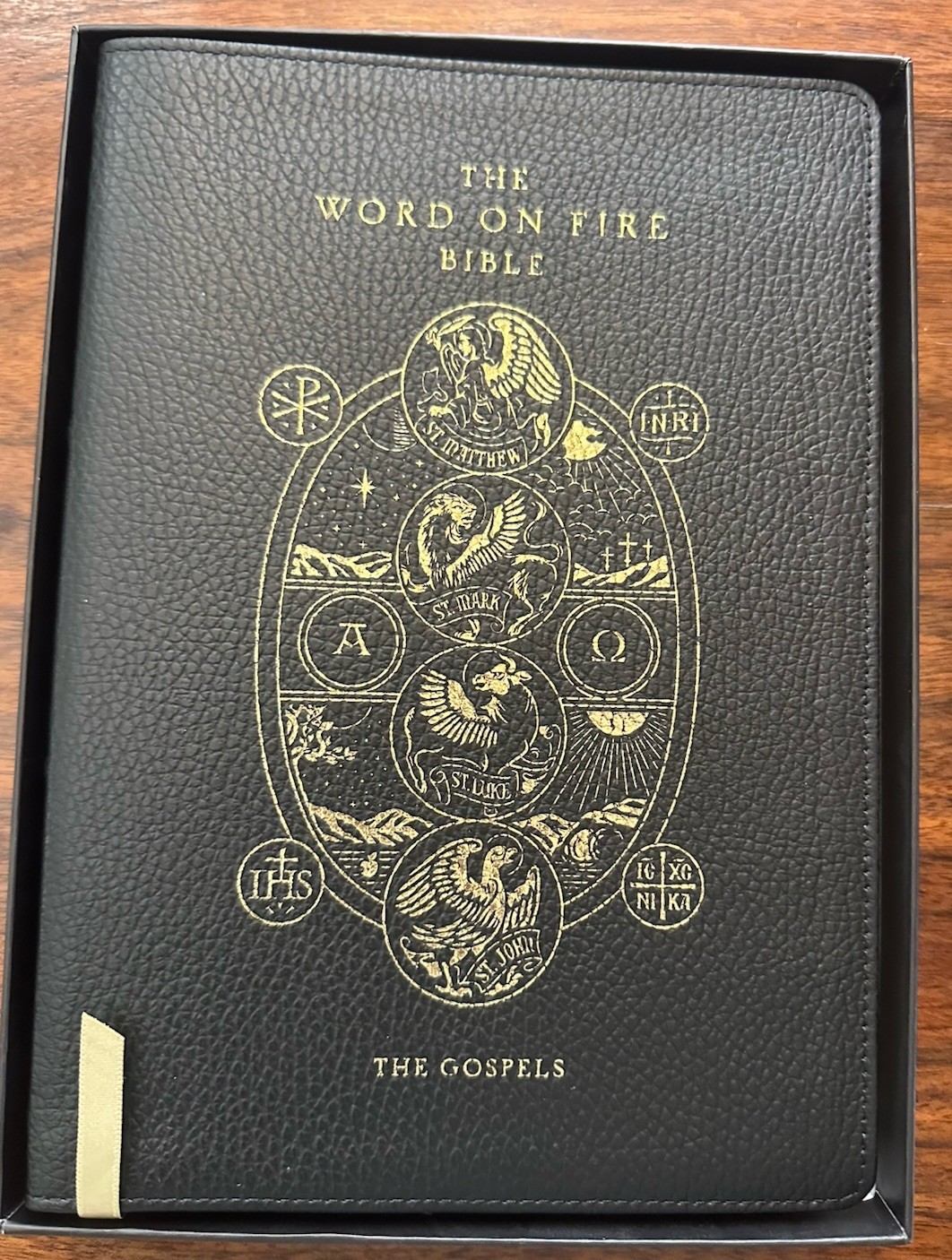 Word on Fire Bible Volume 1 The Gospels Leather Binding Bookmark Gold Gilt