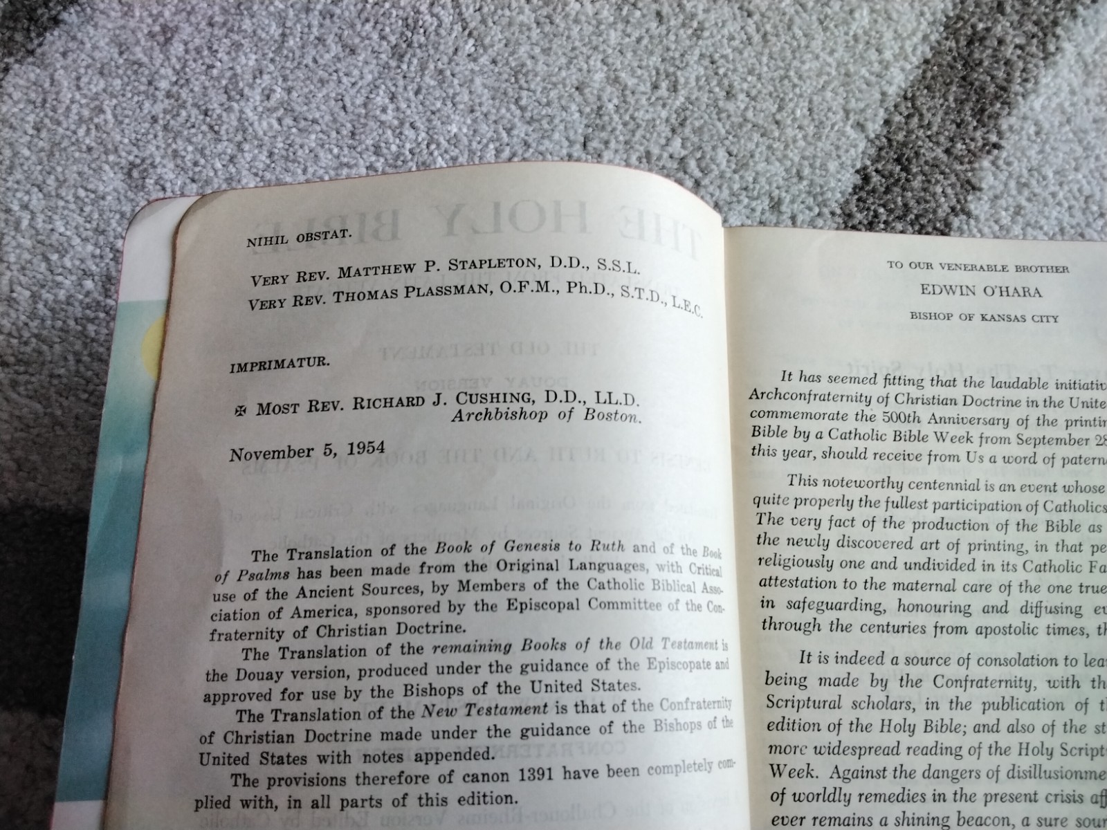 1955 Holy Bible DAUGHTERS OF ST. PAUL Douay-Confraternity Black Bonded Leather