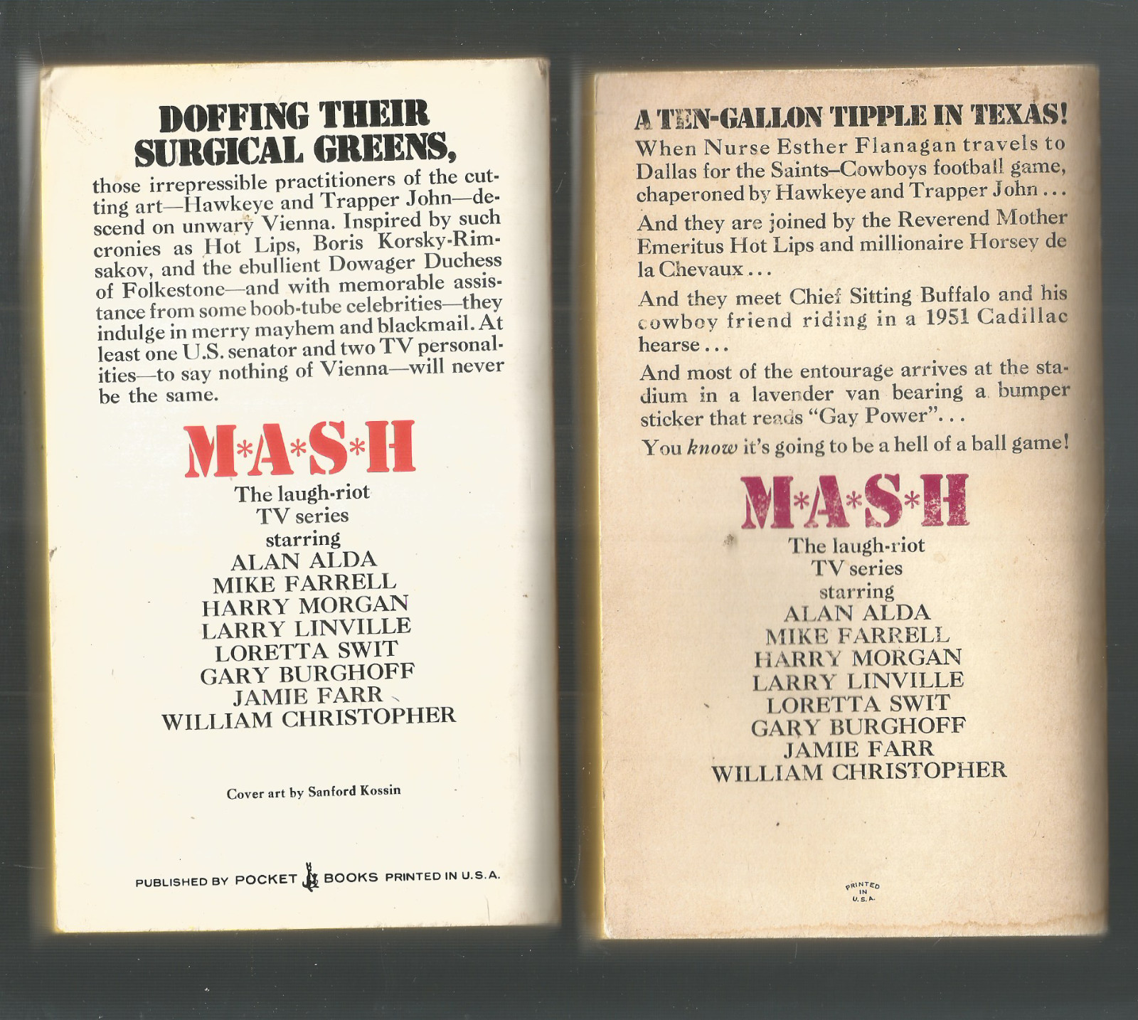 MASH ” LOT OF 13 PB -TV TIE-IN – RICHARD HOOKER + W.BUTTERWORTH 1970’S SERIES