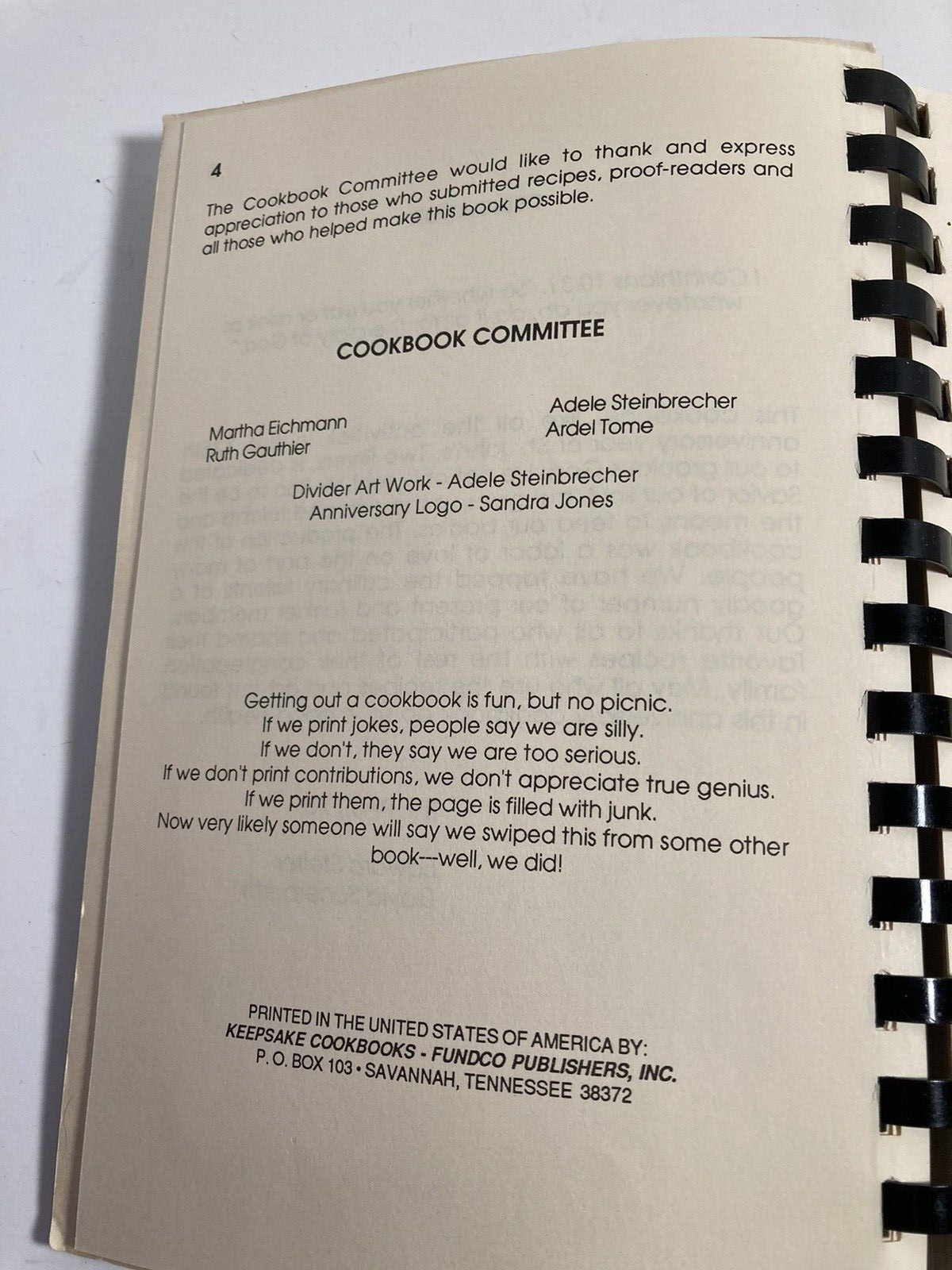 The Cooks Share Cookbook St Johns-Two Rivers 125 Years 1863-1988 502 Pages