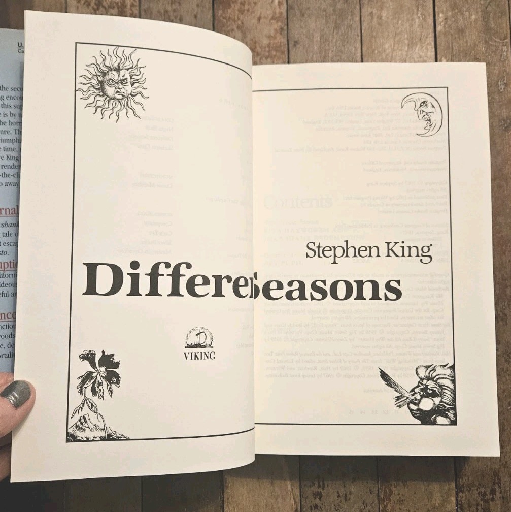 1982. Different Seasons by Stephen King | Viking HCDJ 1st Edition 10th Printing