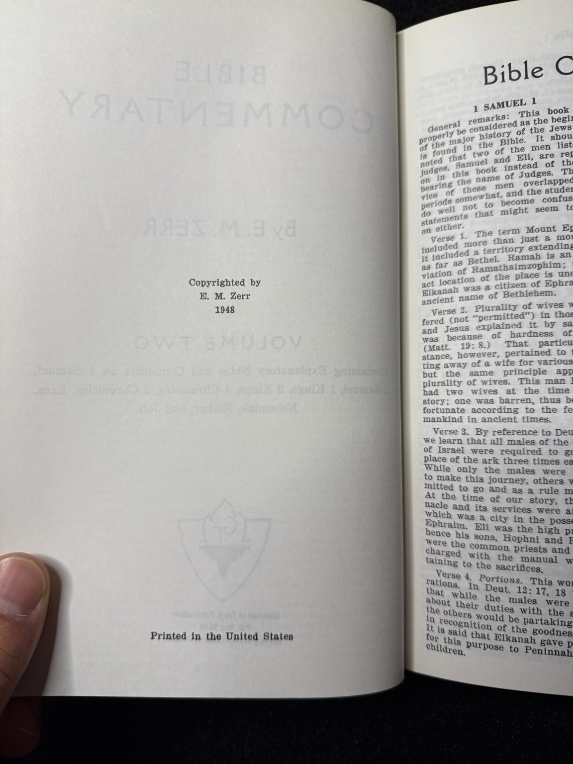 Bible Commentary Vol 2 E.M. Zerr 1948 Guardian of Truth Old Testament