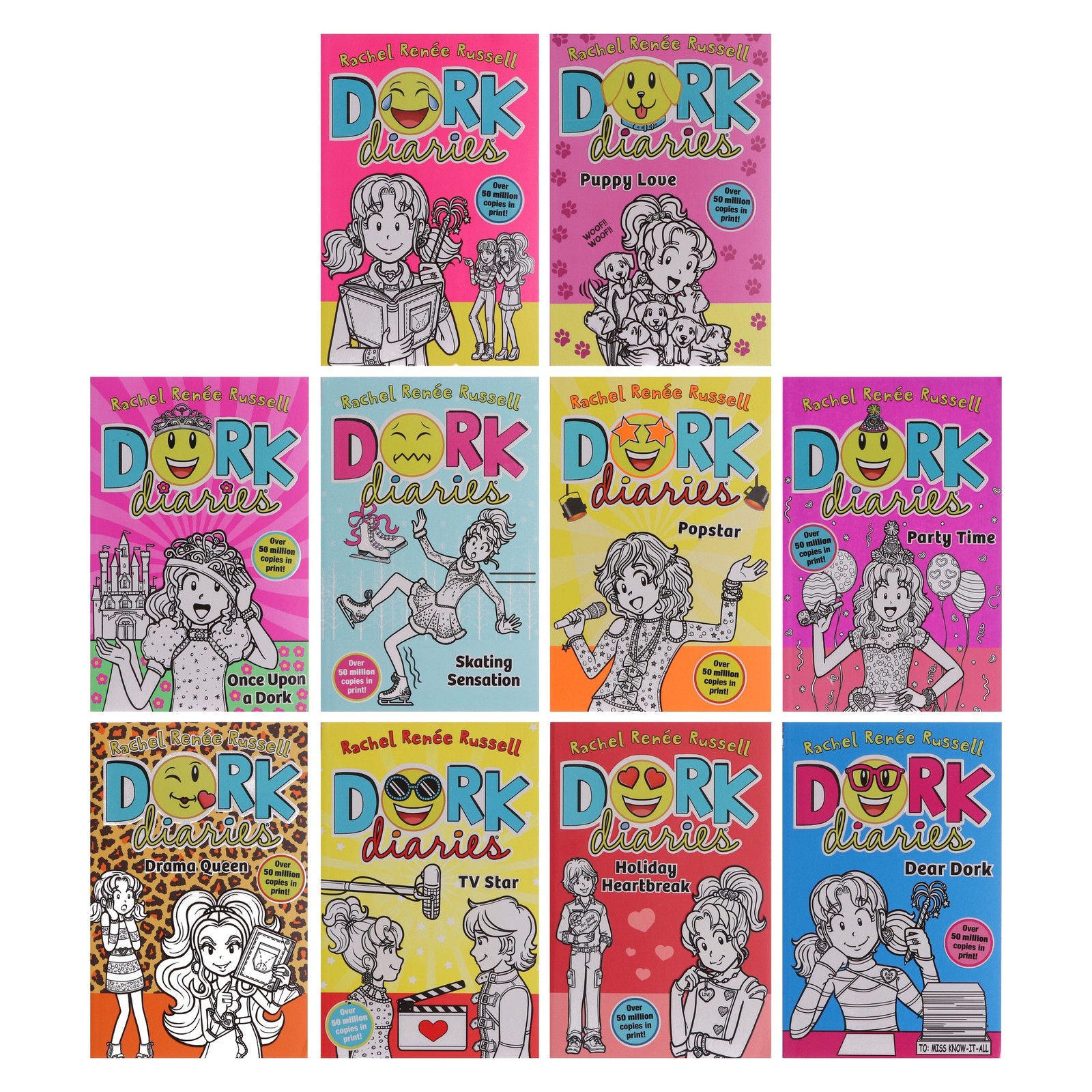 Dork Diaries Series (Vol. 1-10) By Rachel Renee Russell 10 Books – Paperback