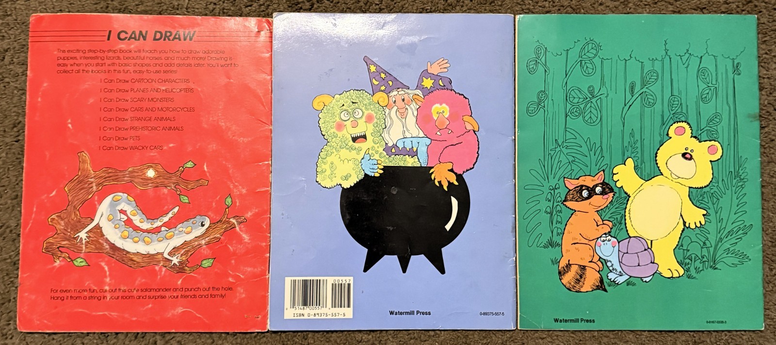 12 Vtg Watermill Press How to Draw Books * Animals Dogs Dinosaurs Ghost Witches