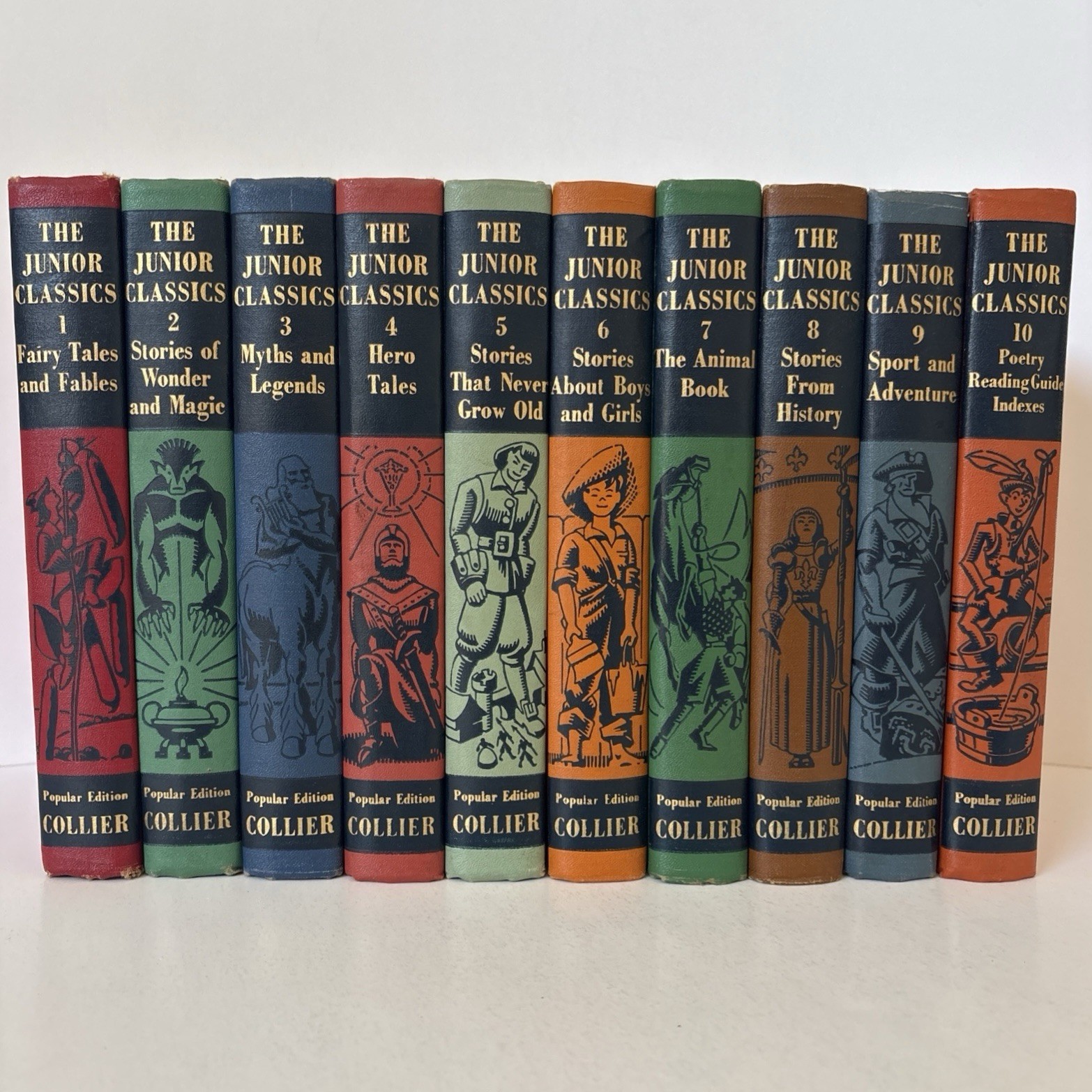 The Junior Classics VTG 1956 Complete Set Popular Edition Collier Vol. 1-10