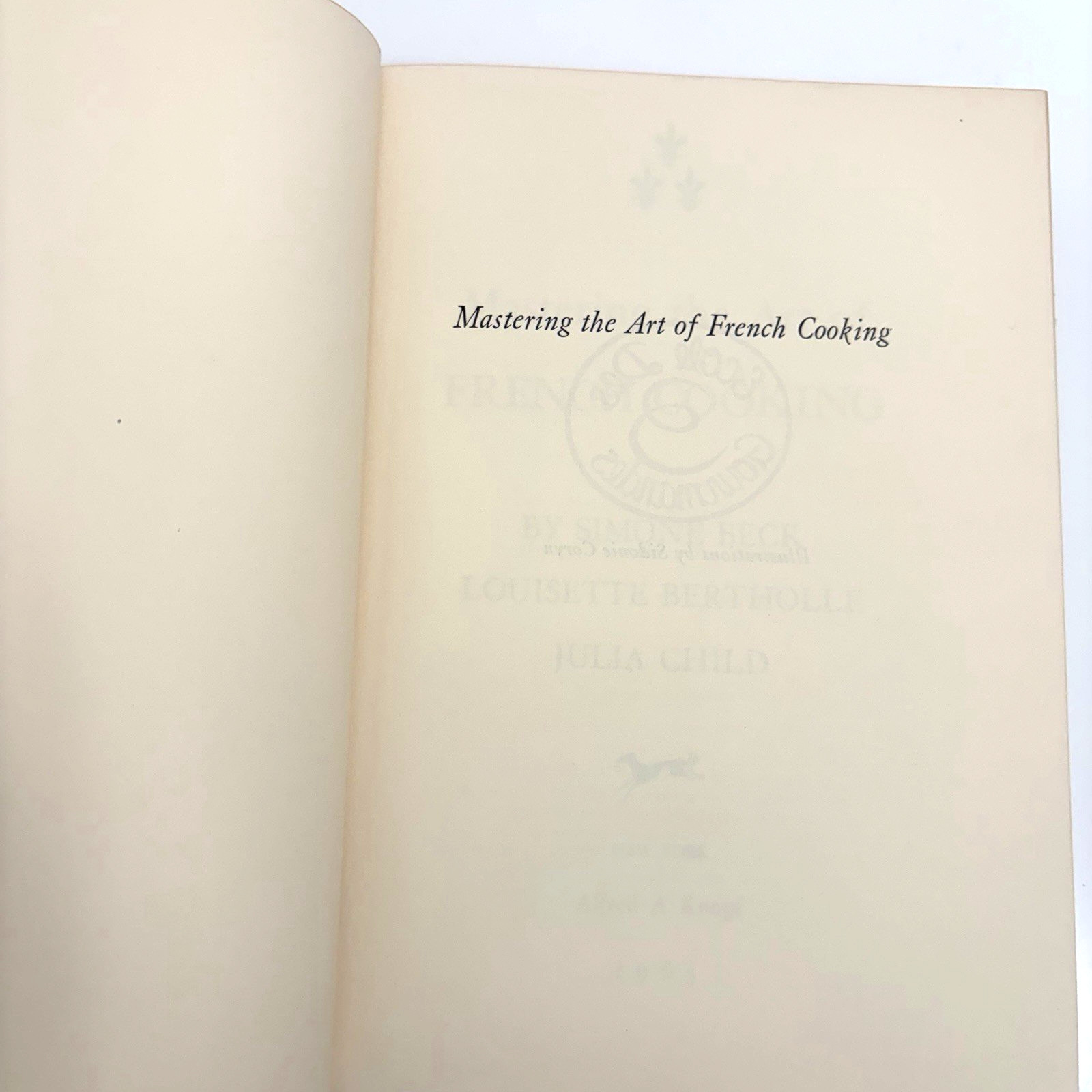 Julia Child Mastering The Art of French Cooking Aug 1965 10th Printing No DJ VG