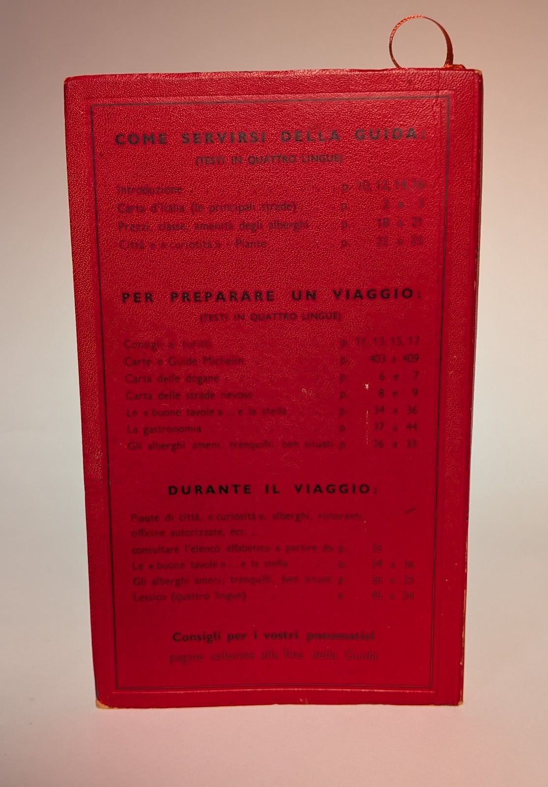 1964 Michelin Italia Guide — Italian Language Edition Vintage Travel Collectible