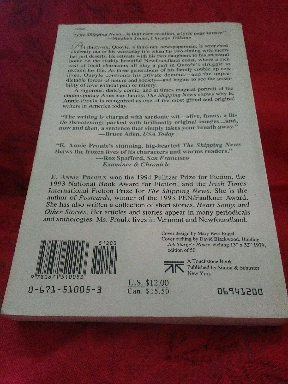 The Shipping News: E. Annie Proulx-1994 Pb Edition Novel/Fiction & Literature
