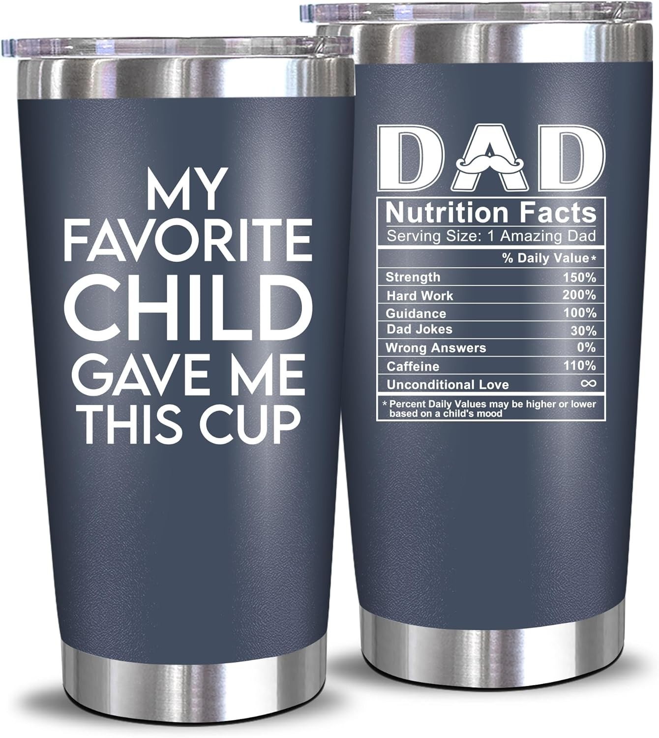 Dad Birthday Gift – 20oz Tumbler for Father, Bonus Dad
