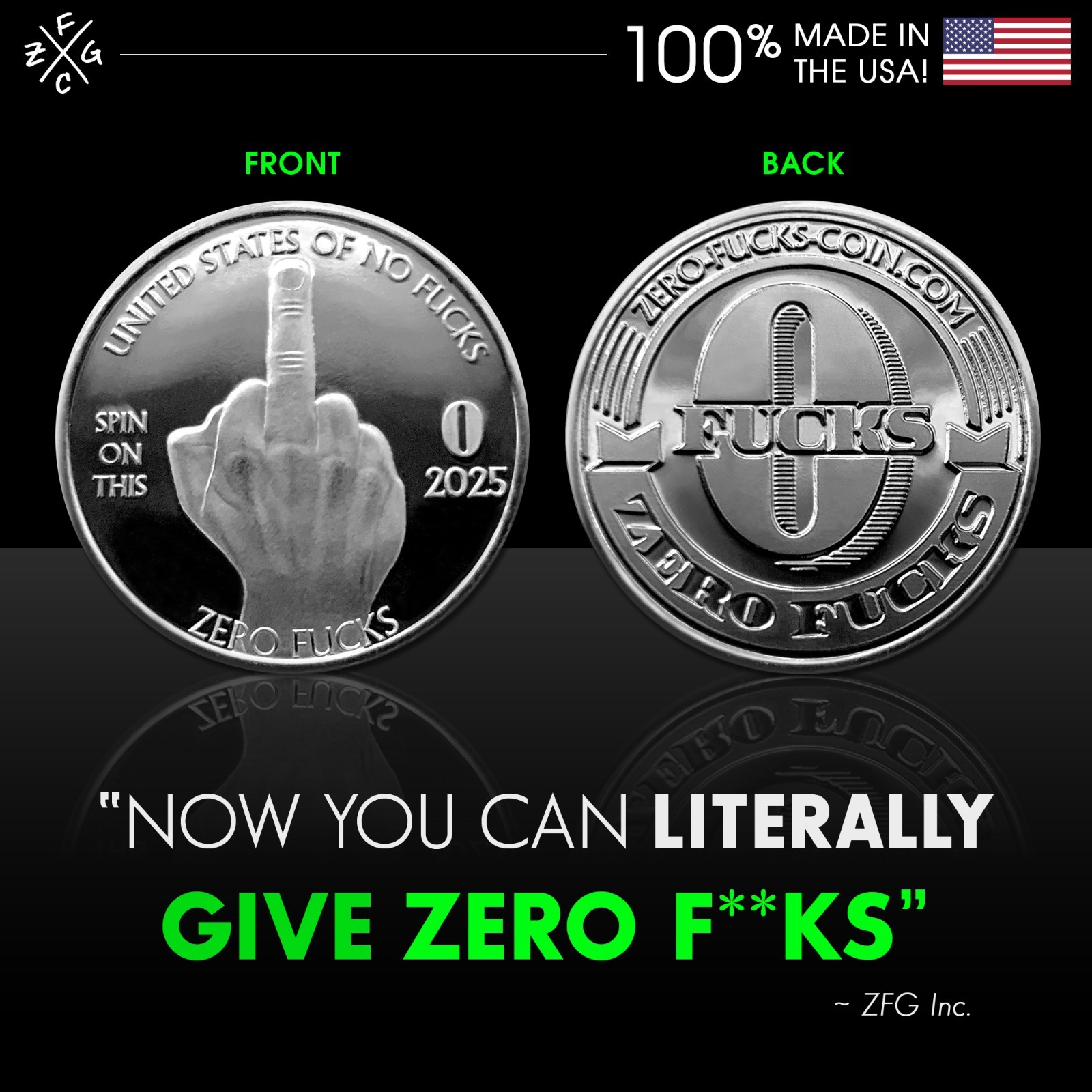Zero Fucks Given Coins! The Finger 10-Pack – NEW