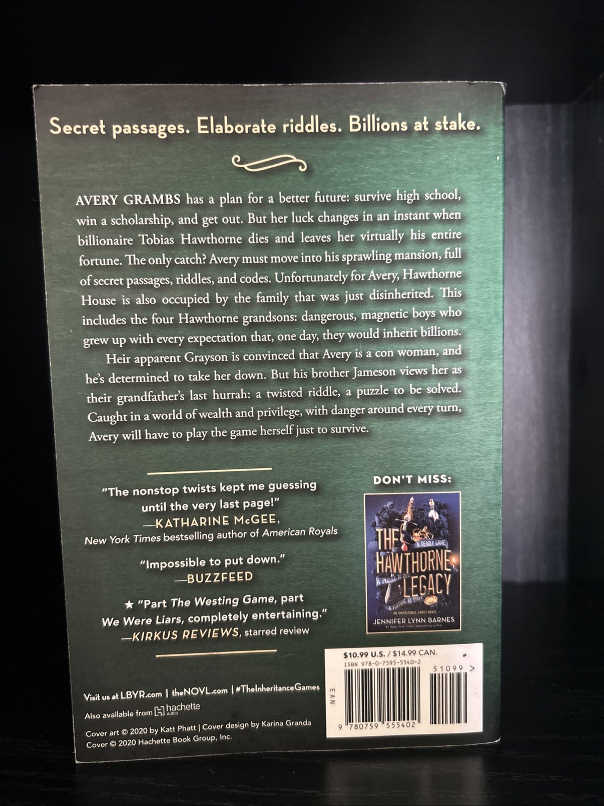 Inheritance Games by Jennifer Lynn Barnes (2021, Trade Paperback)
