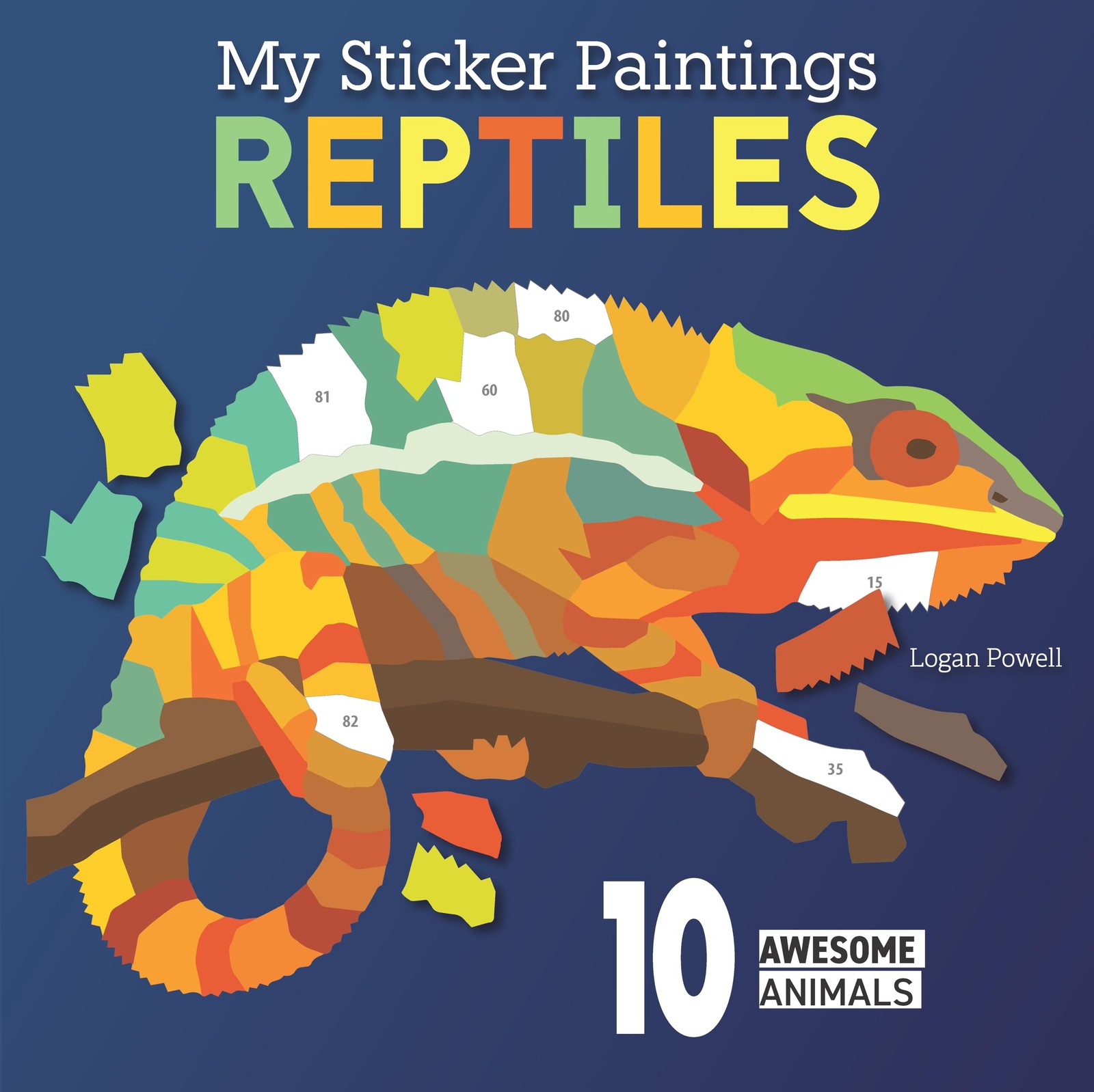 My Sticker Paintings: Reptiles: 10 Awesome Animals (Happy Fox Books) For…