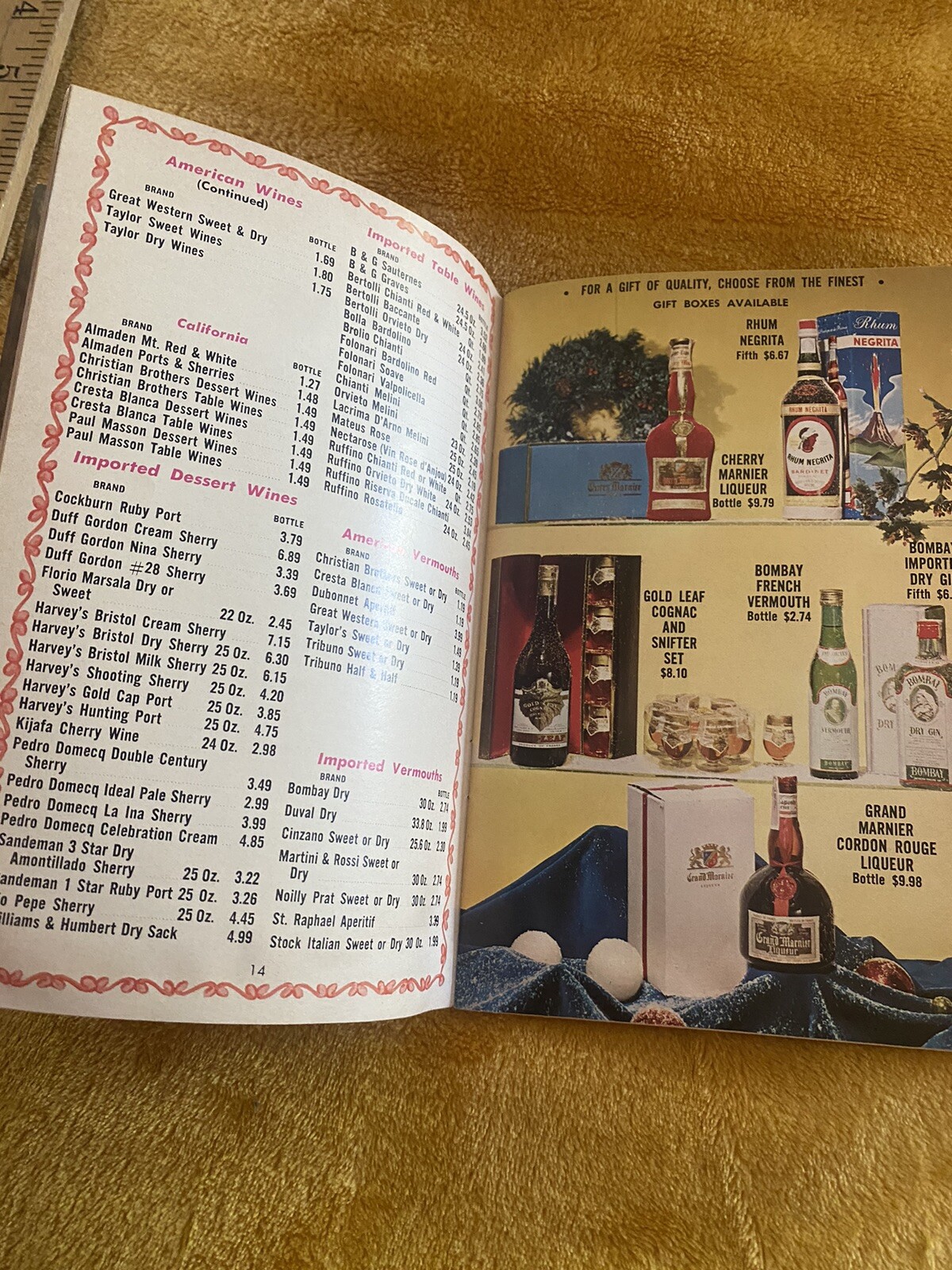 Vintage Advertising 1968 Bal-Port Wine & Liquors Party Book Calendar Newport CAL