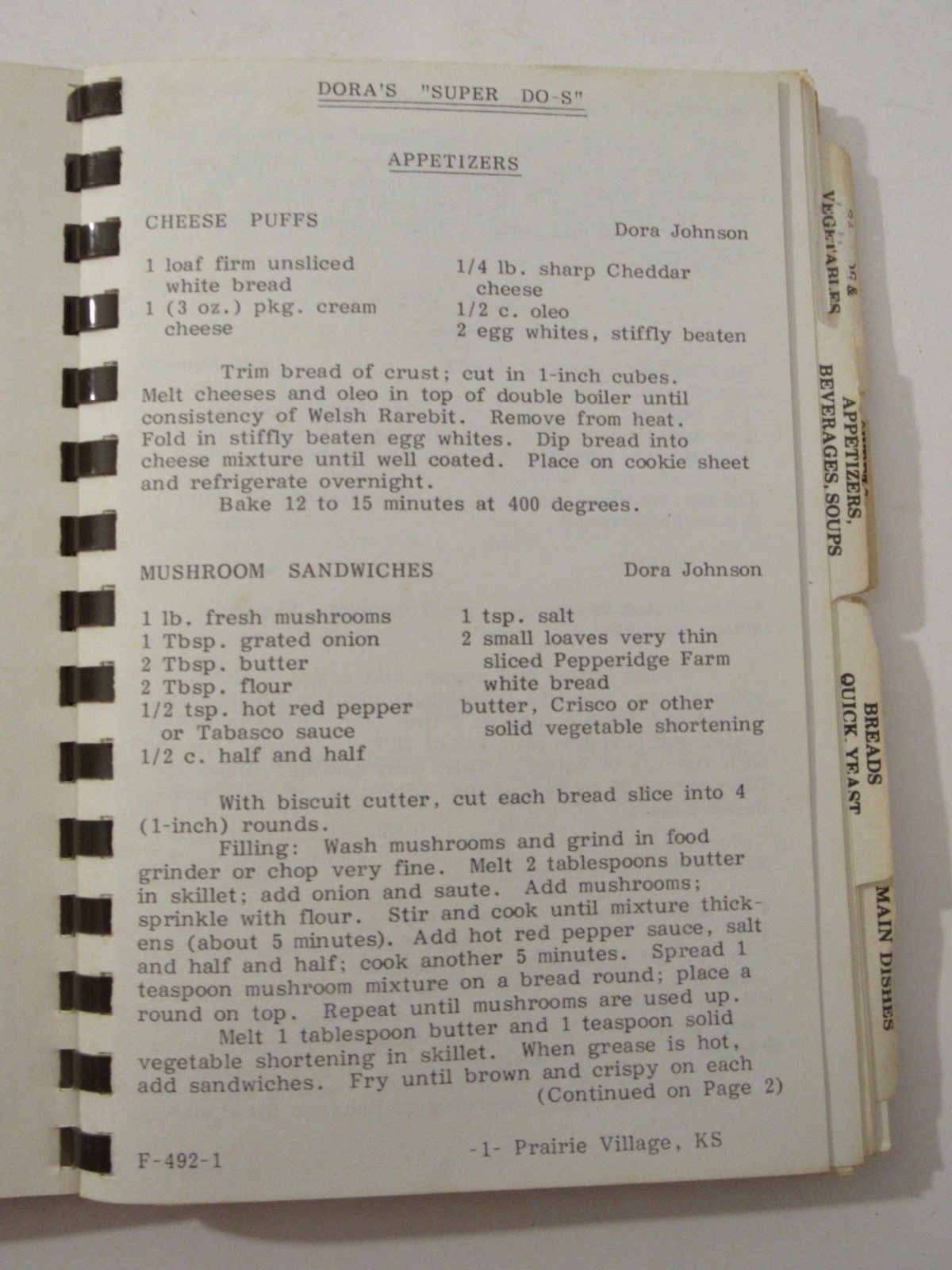 1981 Spiral Cookbook CHERISHED RECIPES Lutheran Church of Resurrection Kansas