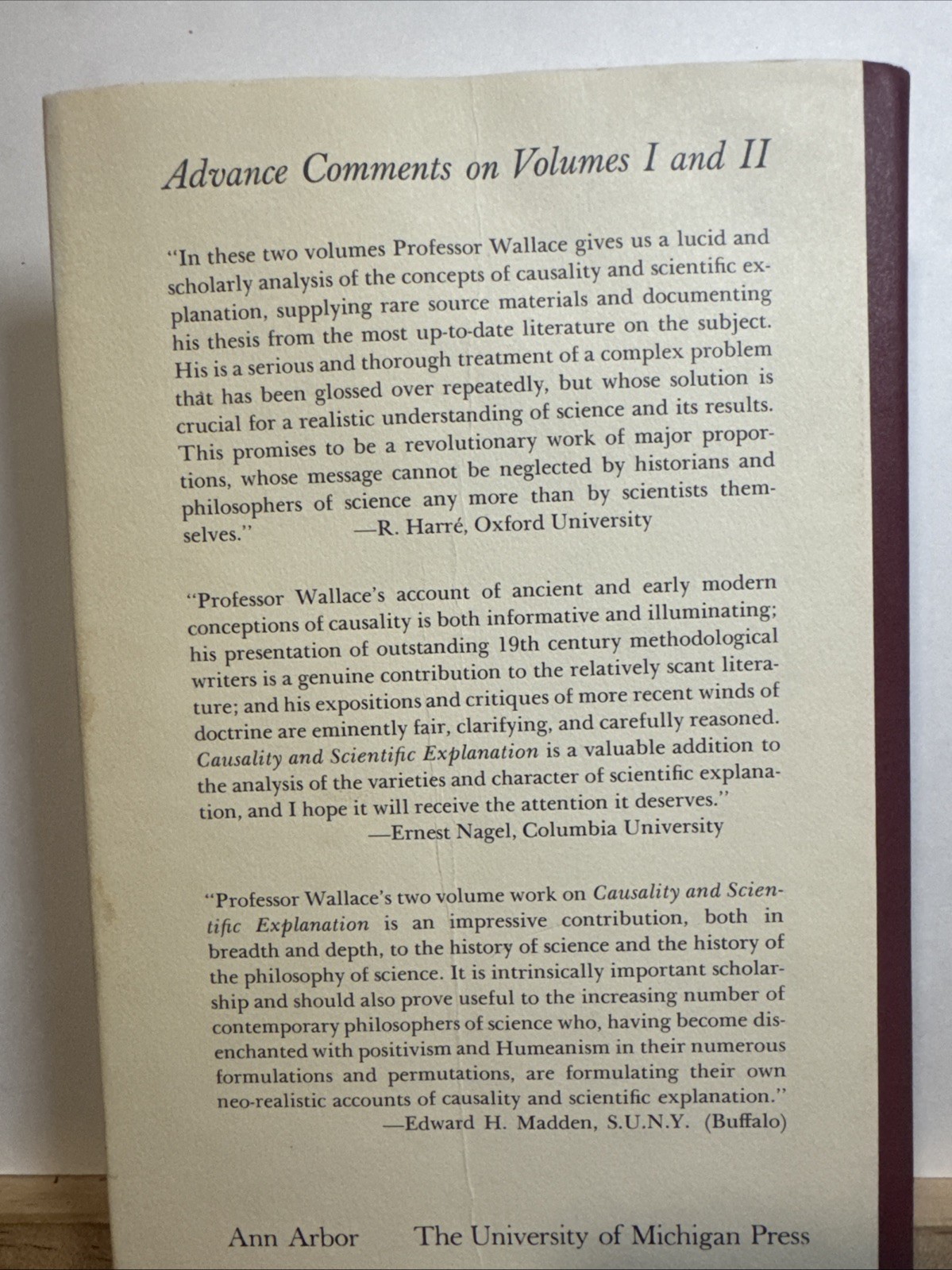 CAUSALITY AND SCIENTIFIC EXPLANATION, VOL. 2: HCDJ 1978 By William A. Wallace