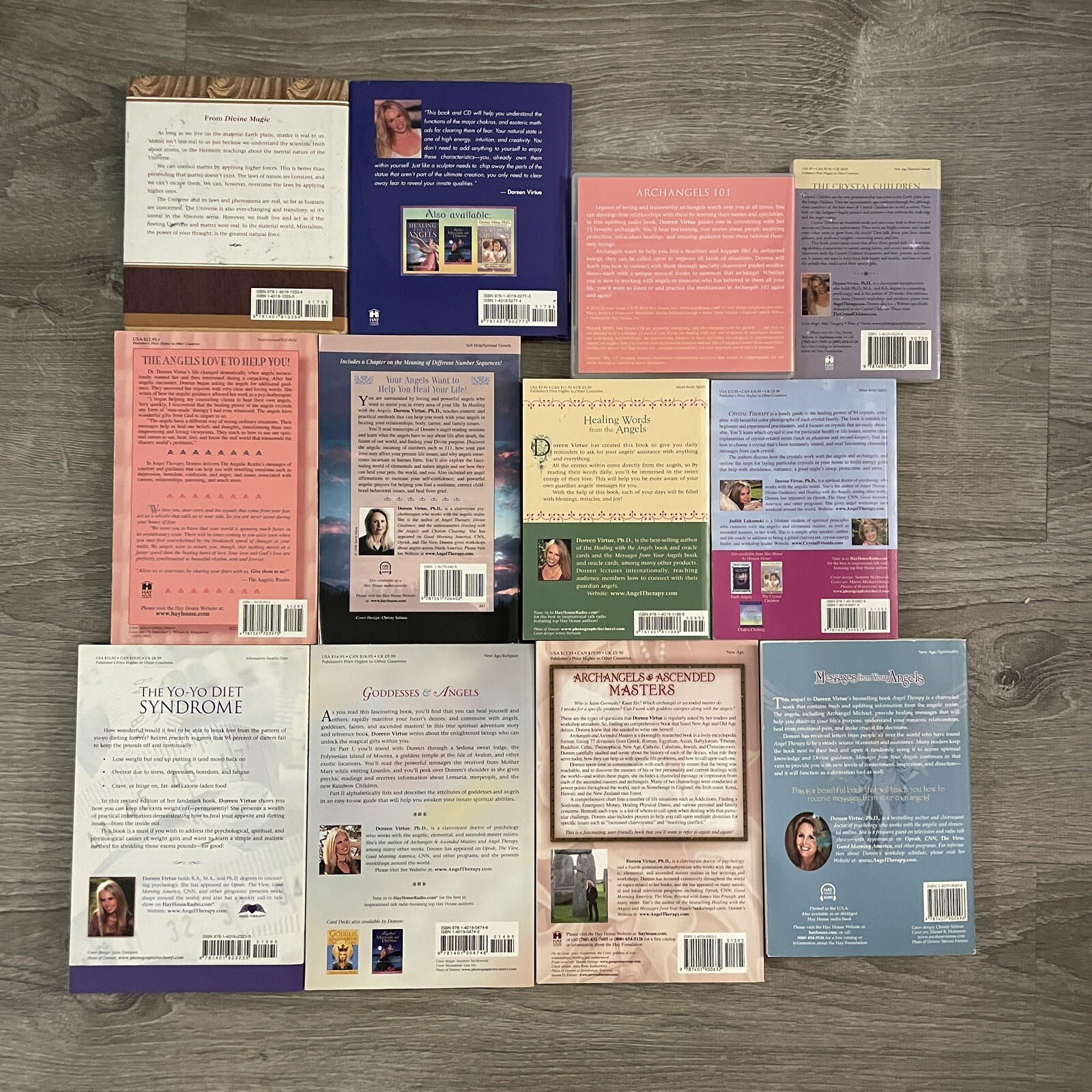 Doreen Virtue 14 Book & CD Lot Archangels Angels Goddesses Crystal Children