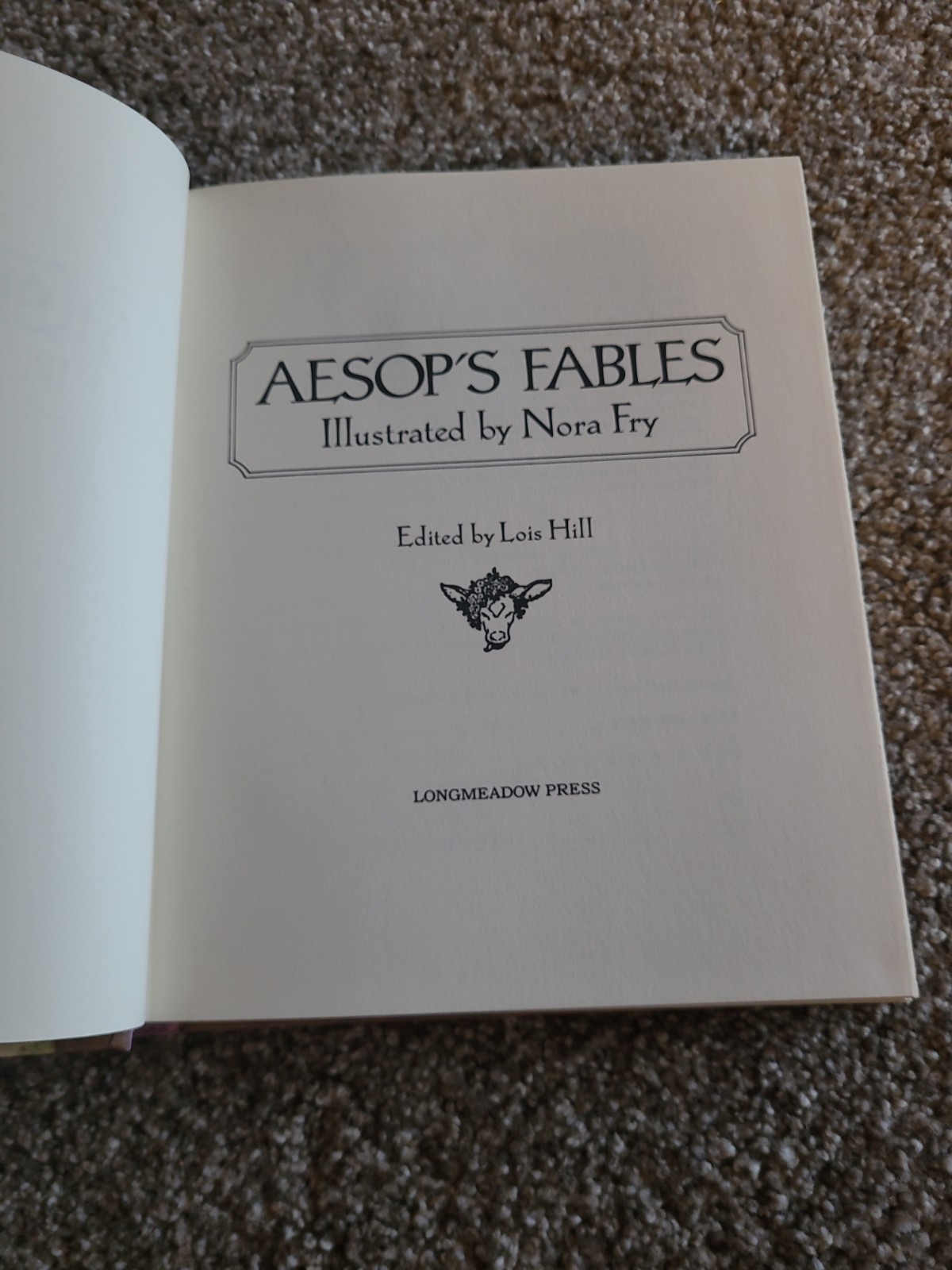 Aesops Fables illustrated by Nora Fry Book Longmeadow Press HC 1988 1st Edition