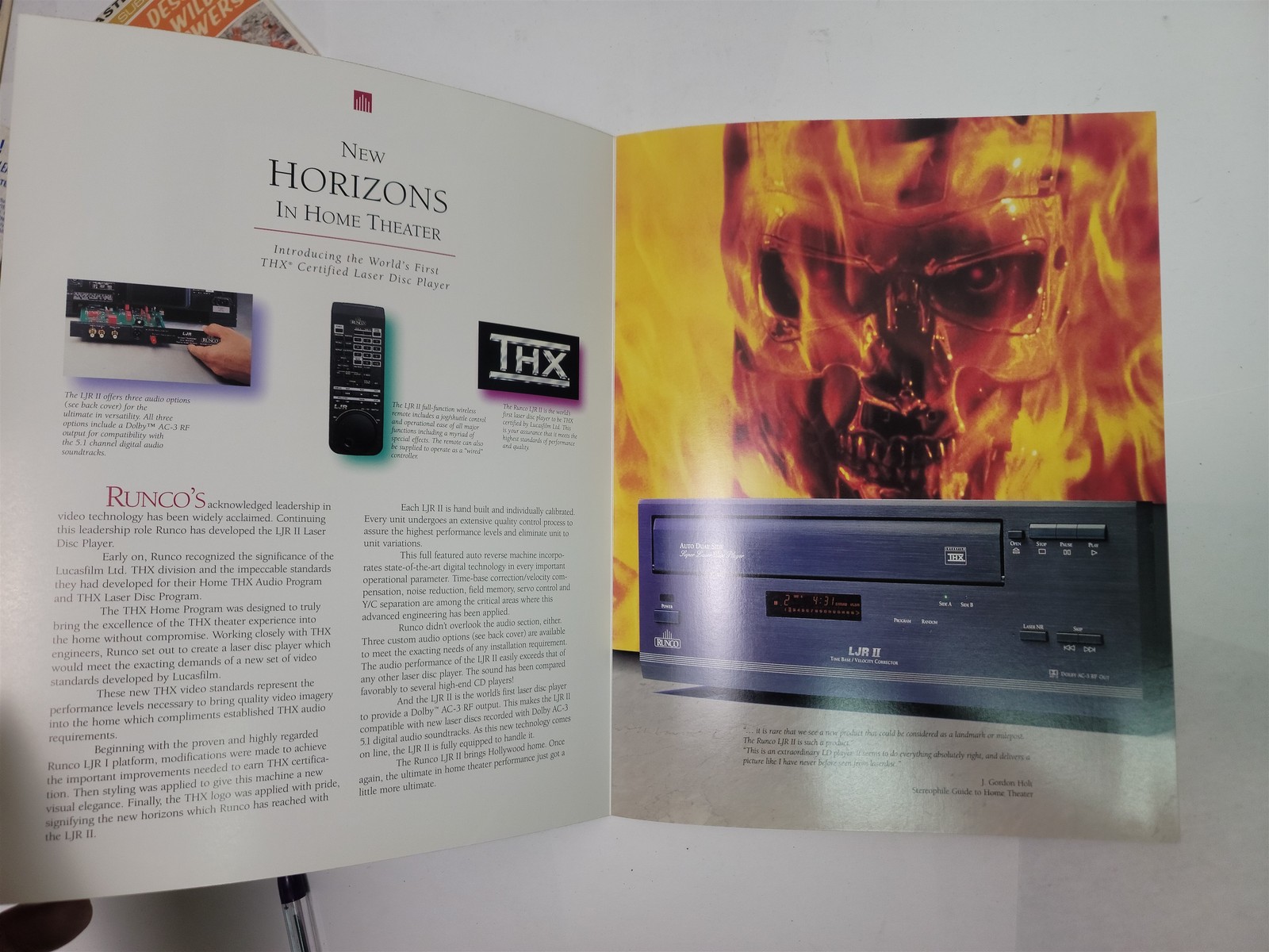 1990’s Runco LJR II THX Certified Laser Multi-Disc Player Brochure & Specs