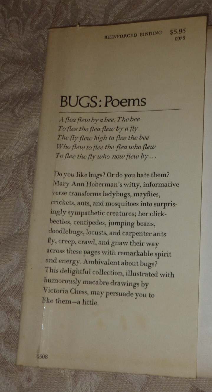 Bugs : Poems By Mary Ann Hoberman 1976 HC 1st ED in Dust Jacket RARE SIGNED!