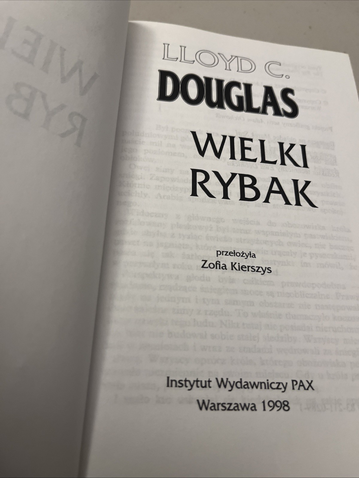 Wielki Rybak (Wielki Rybak) Polish Book Poland Lloyd C Douglas