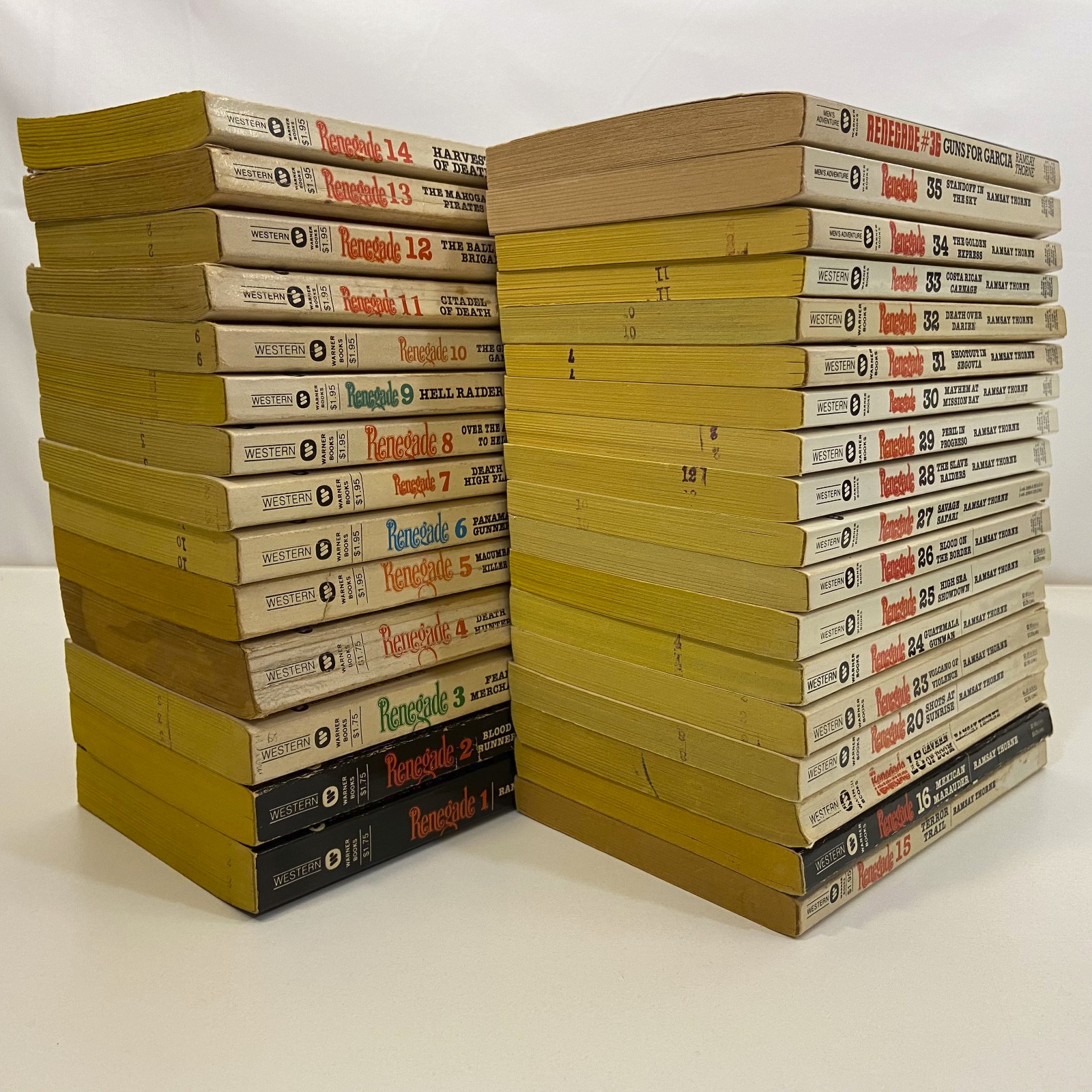 32 Ramsay Thorne Renegade Series Vintage Misc Volumes MMPB Western Novels Lot