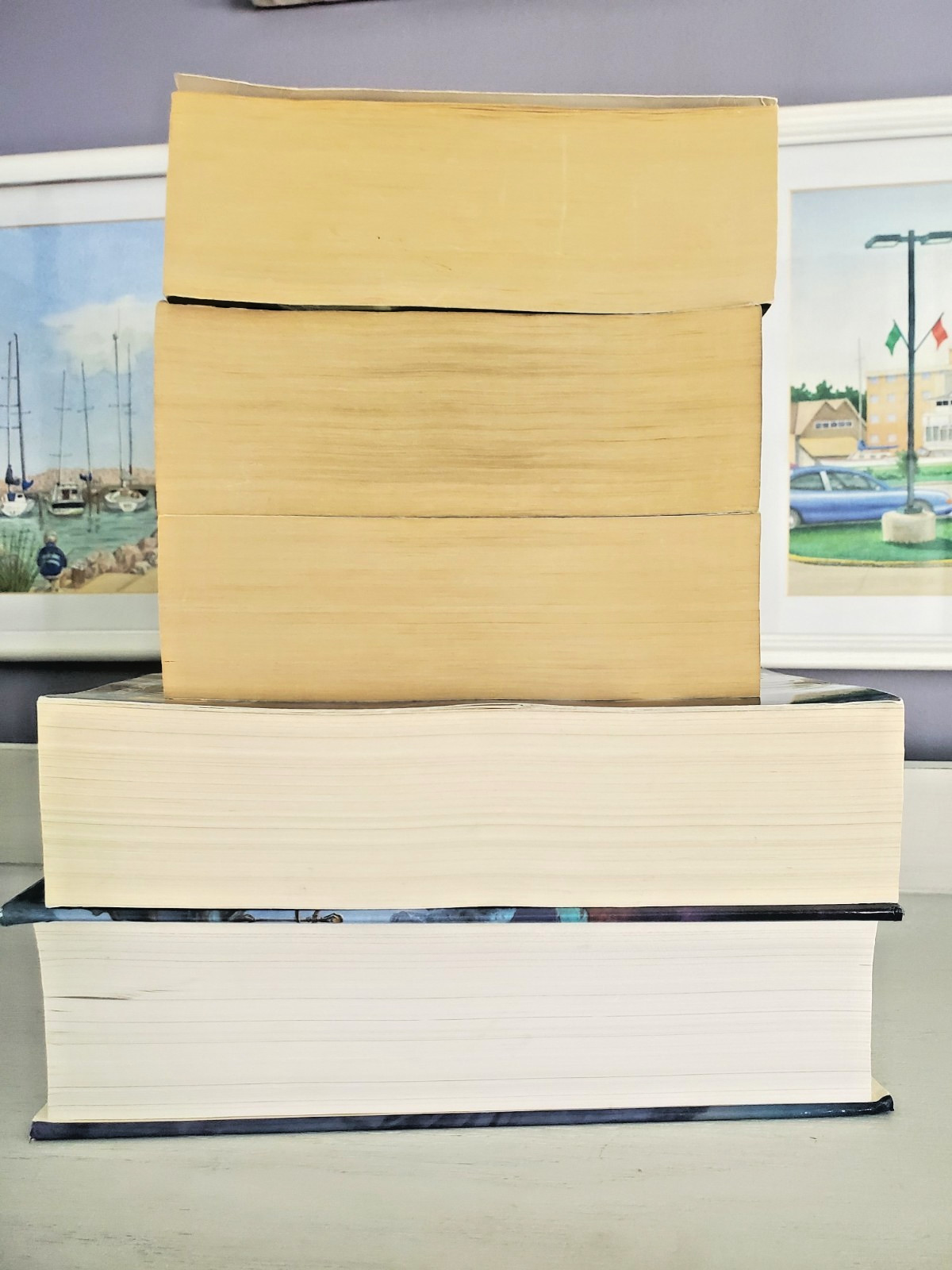 First 5 books of the Stormlight Archive by Brandon Sanderson.