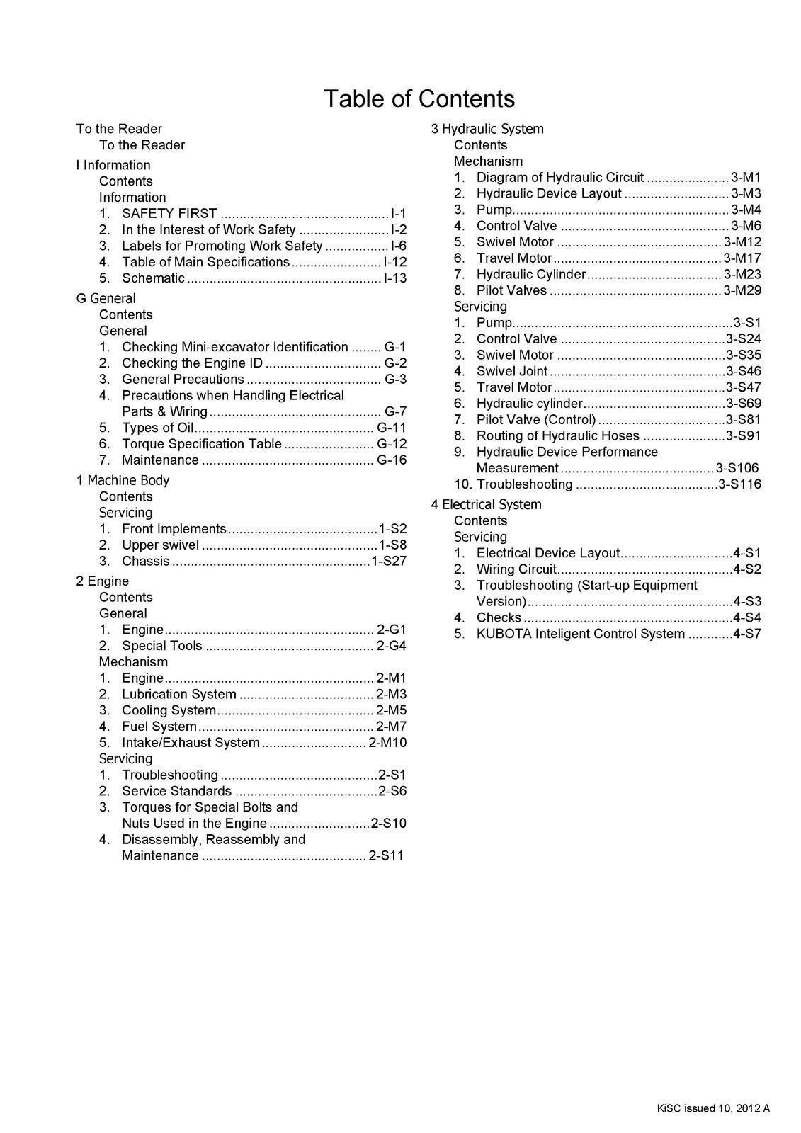 KUBOTA U-30-5 EXCAVATOR WORKSHOP MANUAL – STEEL WIRE FIXED – ROBUST FRONT & BACK