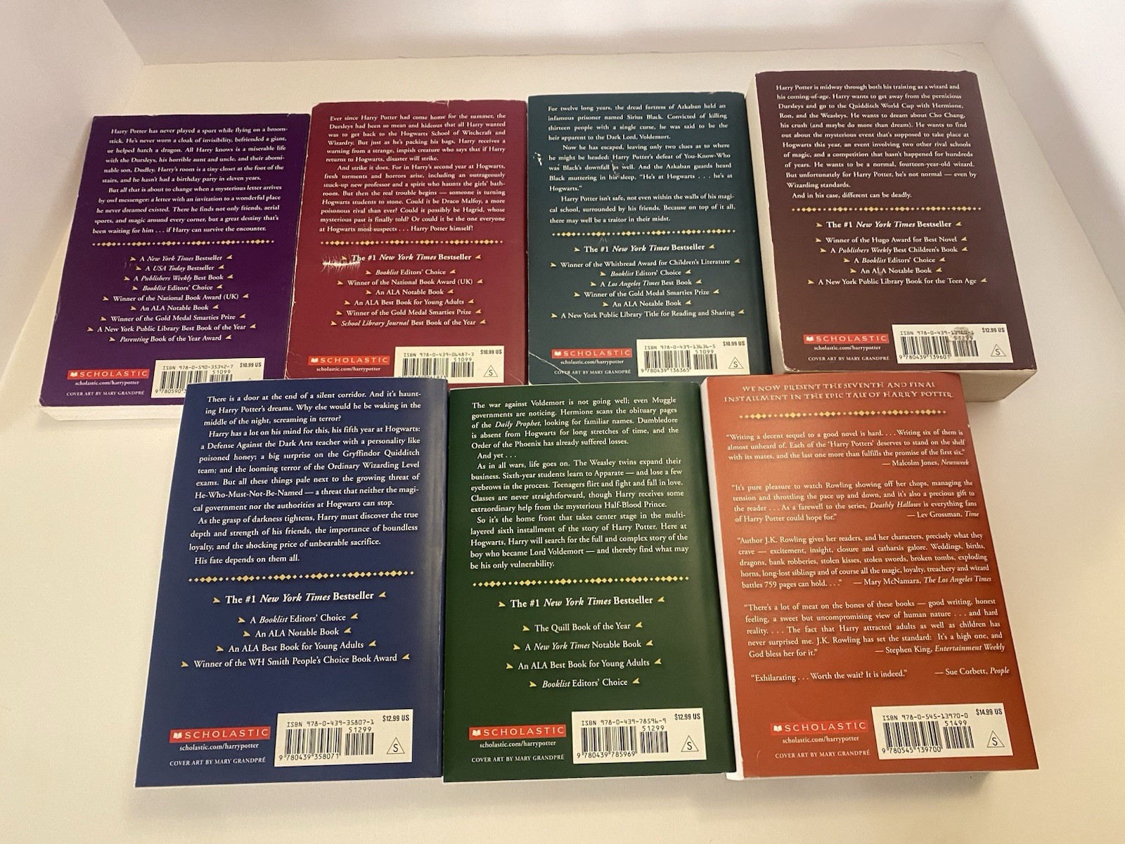 HARRY POTTER The Complete Series 1-7 Paperback Scholastic Box Set Slipcase