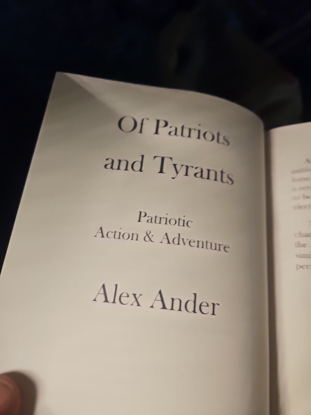 Of Patriots And Tyrants Trade Paperback Alex Ander Book 8 Like New Condition P4