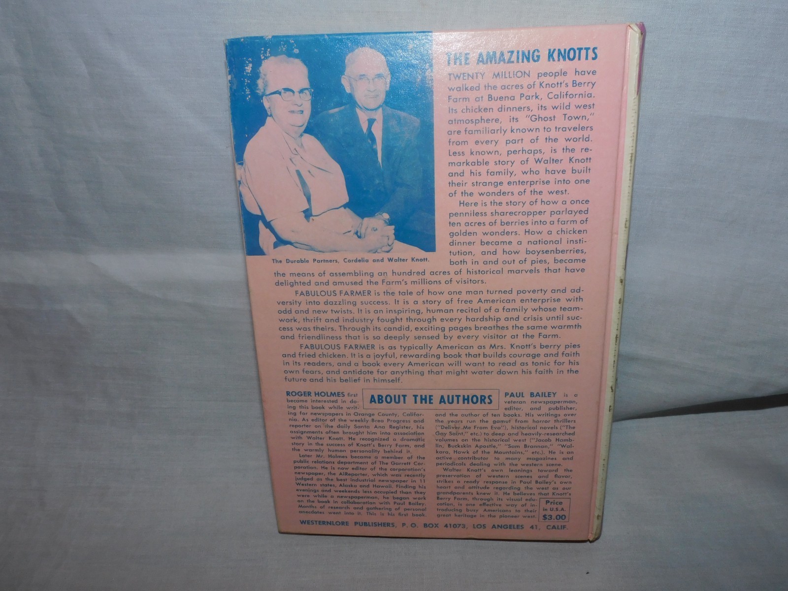 1956 WALTER KNOTT 1ST EDITION SIGNED BOOK ” FABULOUS FARMER “BEAUTIFUL CONDITION
