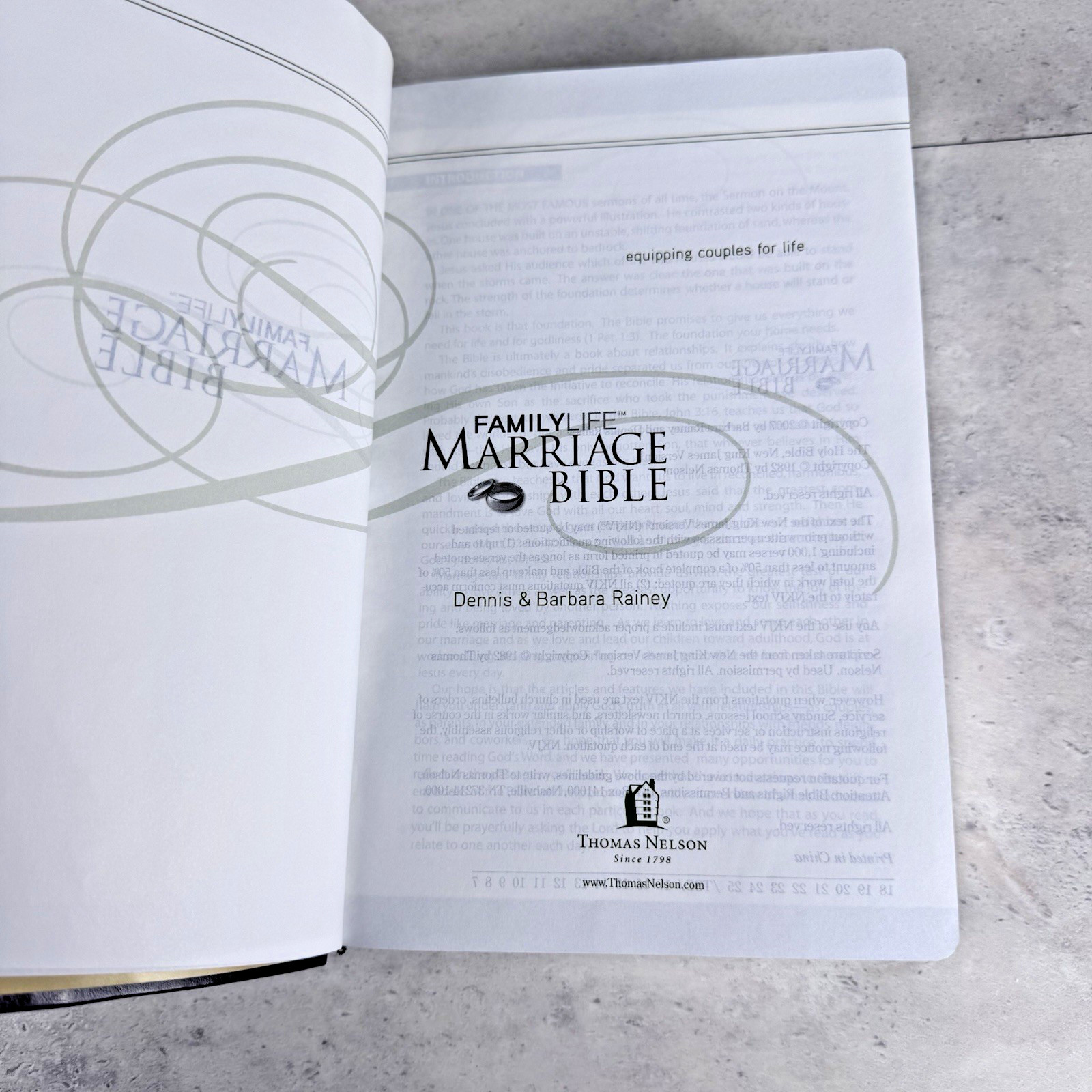 Family Life Marriage Bible NKJV Dennis & Barbara Rainey Holy Box Devotions