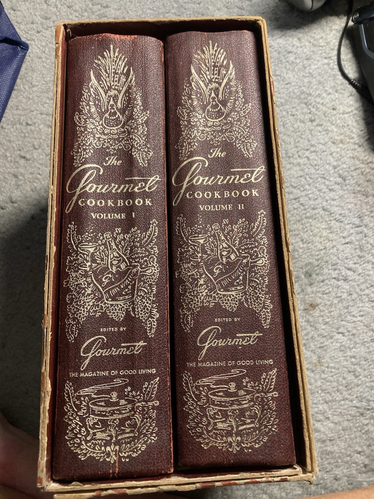 The Gourmet Cookbook Volume 1 & 2 Revised 1st printing 1965 Color Illustrations