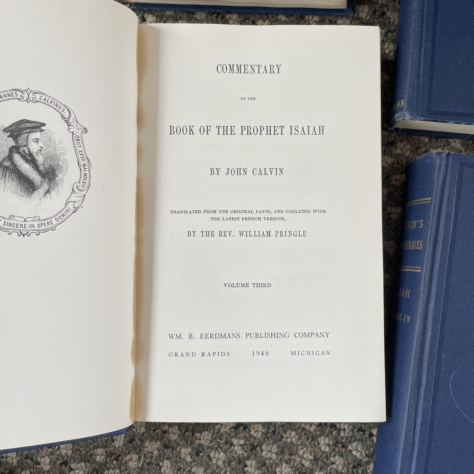 Calvin’s Commentary on Isaiah 4 Volume Set Eerdmans Hardback