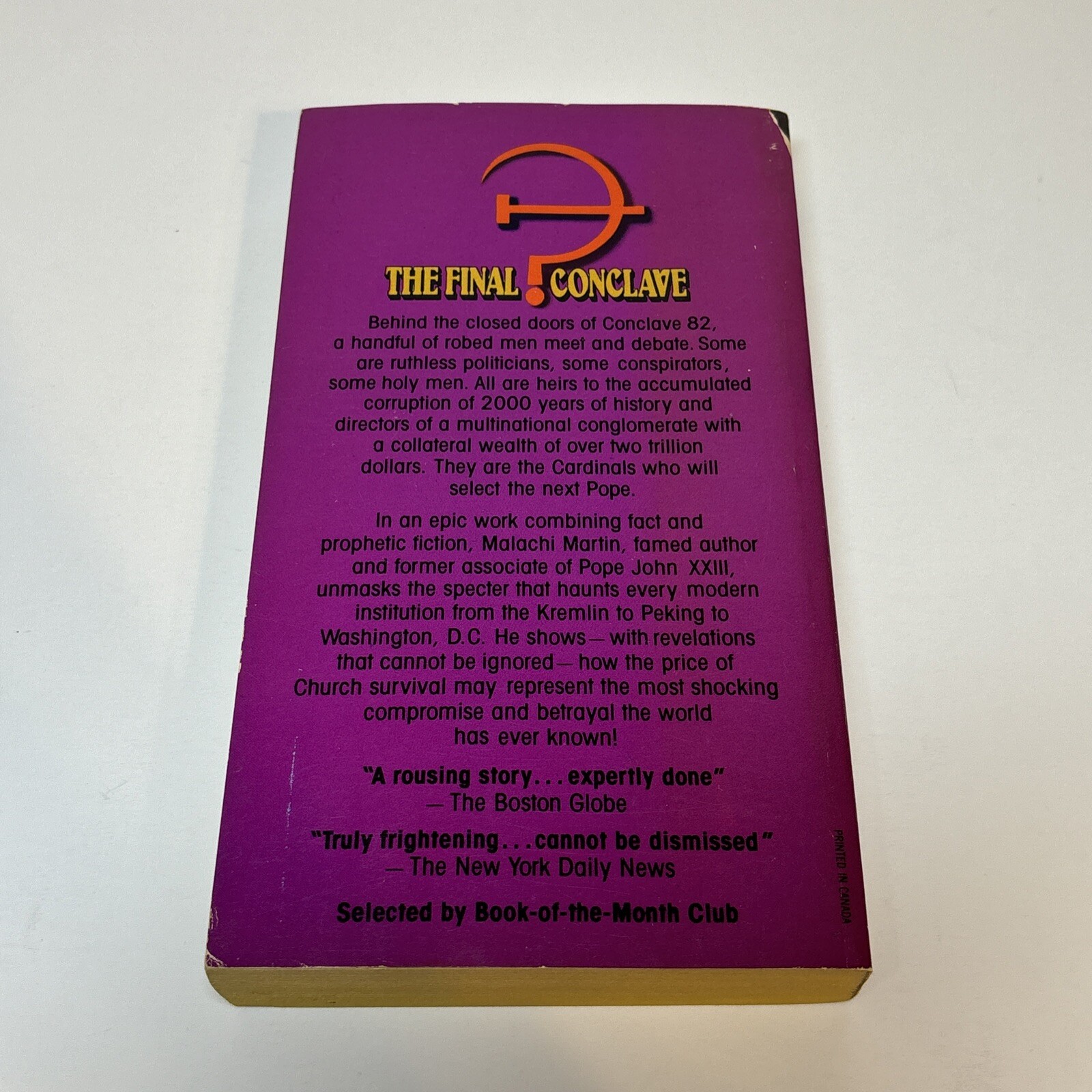 The Final Conclave Malachi Martin Pocket Books PB 1978 Conspiracy Catholic Pope