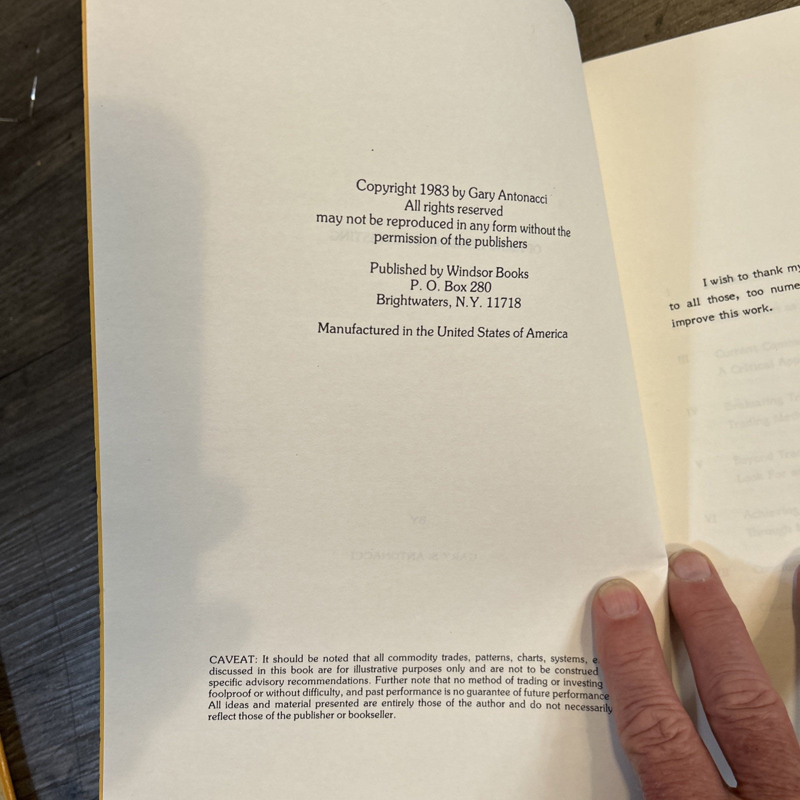 OPTIMAL COMMODITY INVESTING By Gary Antonacci Softcover 82 Pages