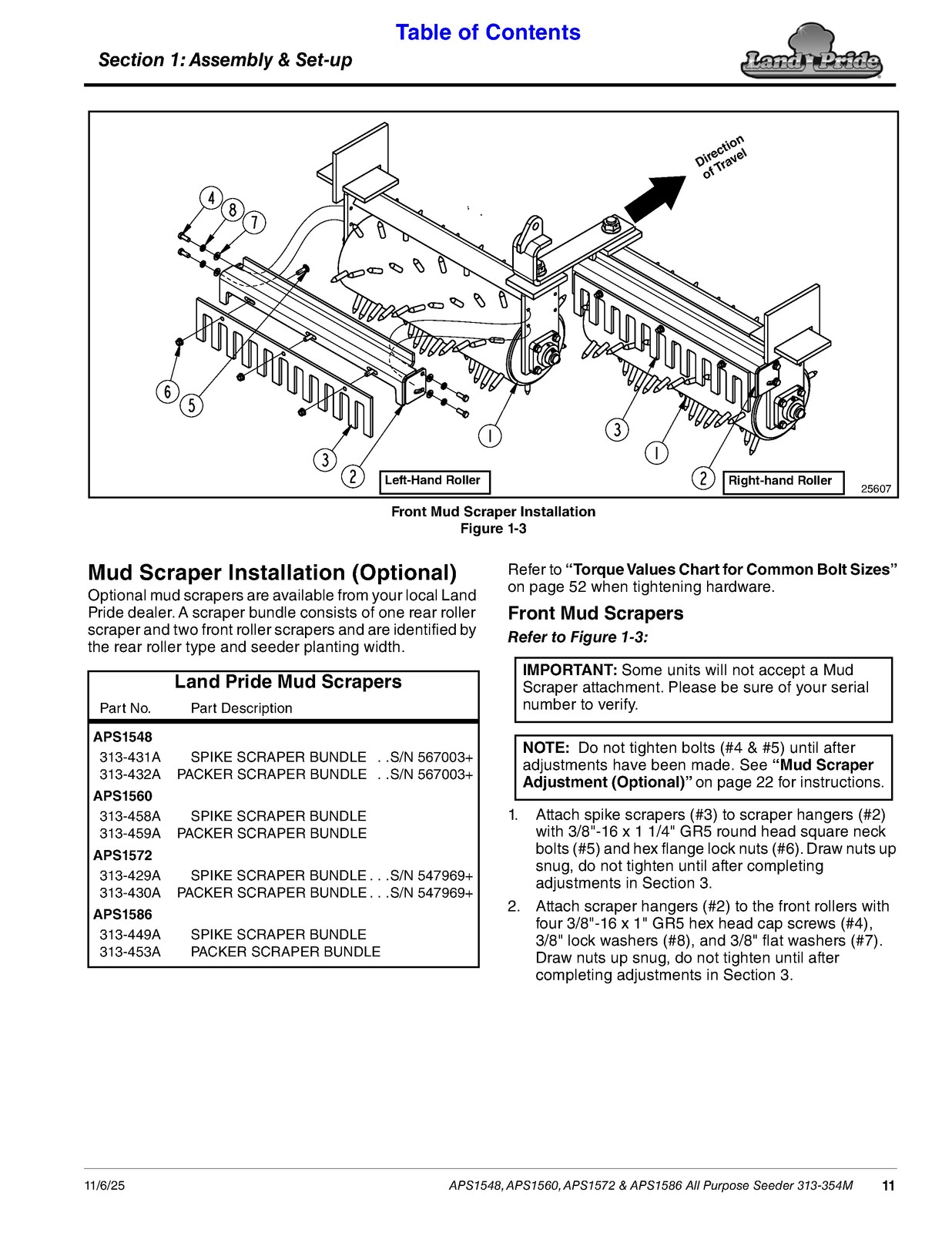 LAND PRIDE APS15 Series All Purpose Seeders Operators Manual – WIRE BOUND