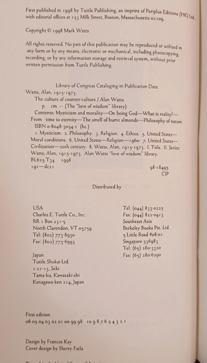 Alan Watts: The Edited Transcripts Series. Six 1st Print Hardcovers. Sharp